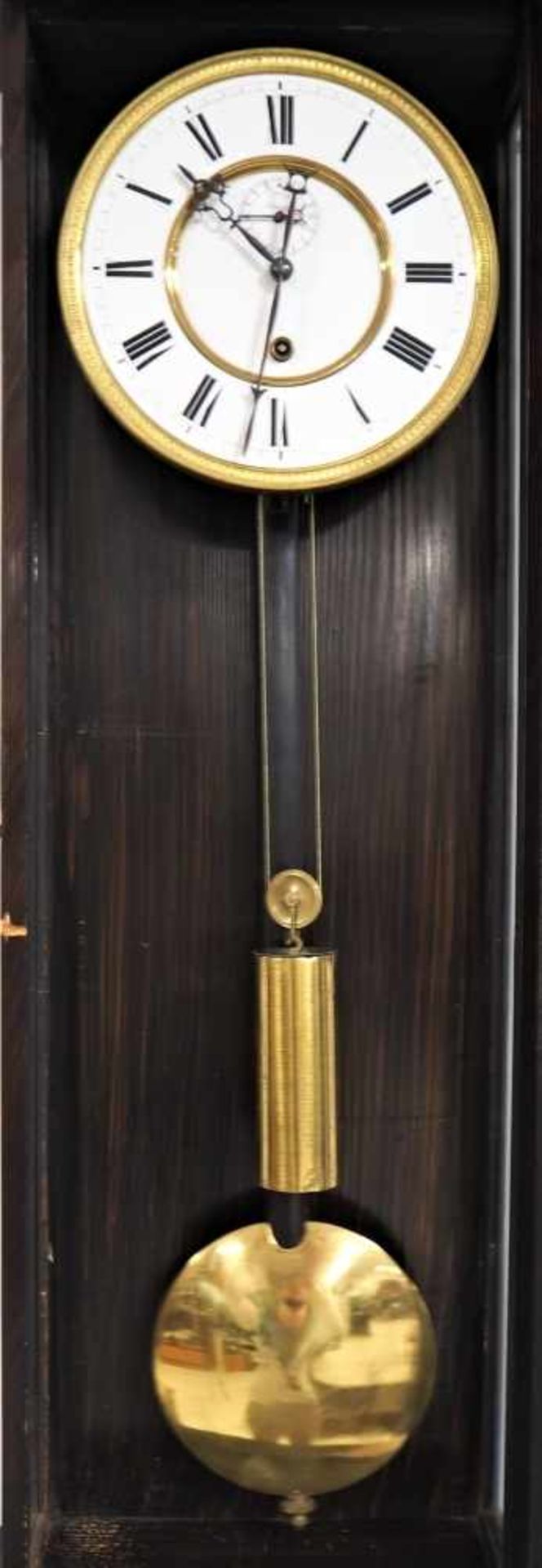 Gewichtsregulator, um 1850Gehäuse Palisander furniert. Teilweise massiv, mit Zinn-Applikationen. - Bild 3 aus 6