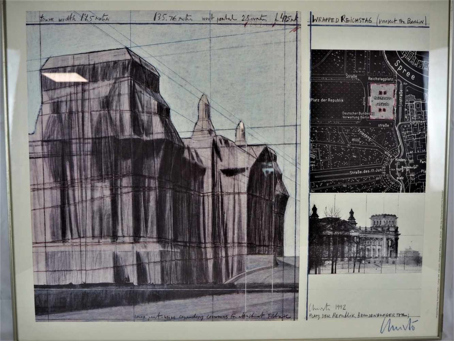CHRISTO (geb. 1935), "Wrapped Reichstag (Project for Berlin)", 1992Offset/Papier, Fotograf: Wolfgang