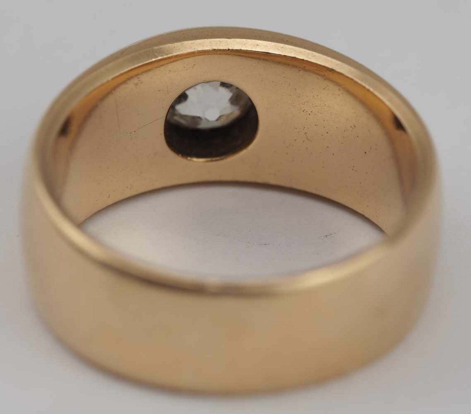 Herrenring14ct Goldschiene. Brilliant-Altschliff, ca. 1,25ct. Versicherungswert laut Expertise 4. - Bild 3 aus 6