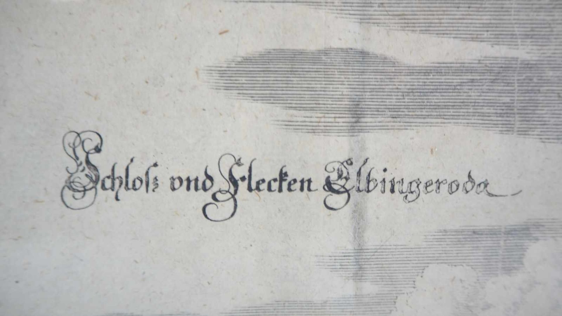 Stich ElbingerodeWohl Kupferstich, bezeichnet "Schloss und Flecken Elbingerroda", um 1830 im - Bild 2 aus 2