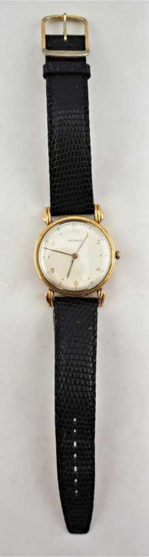 Seltene "Movado HAU". 40er JahreFrühe Movado Herrenarmbanduhr in Gold. Gehäuse in ausgefallener - Bild 2 aus 2