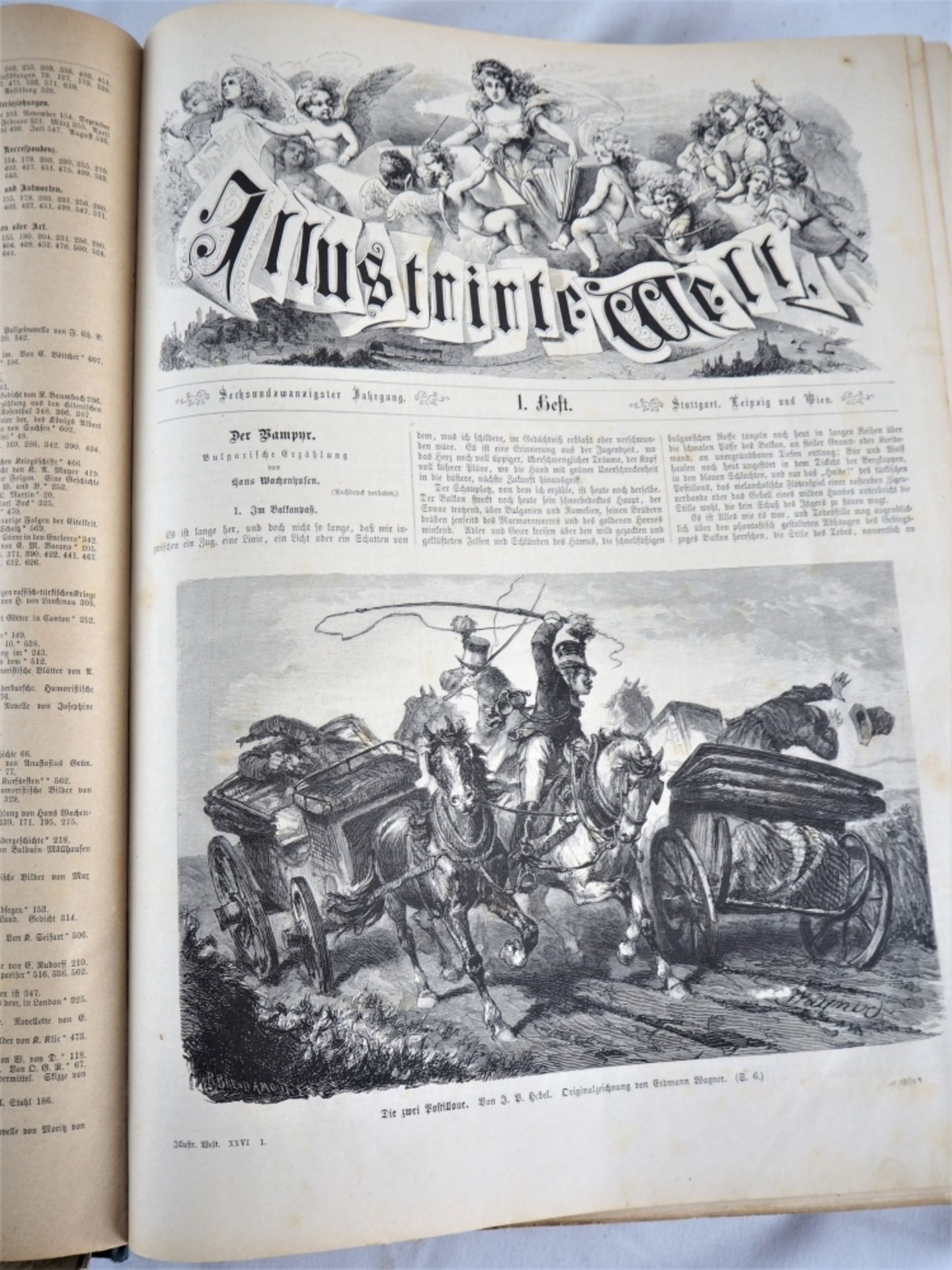 Gebundene Zeitschriften, 1870er Jahre, 3 Bändeeinmal "Illustrierte Welt", einmal "Illust - Bild 8 aus 9