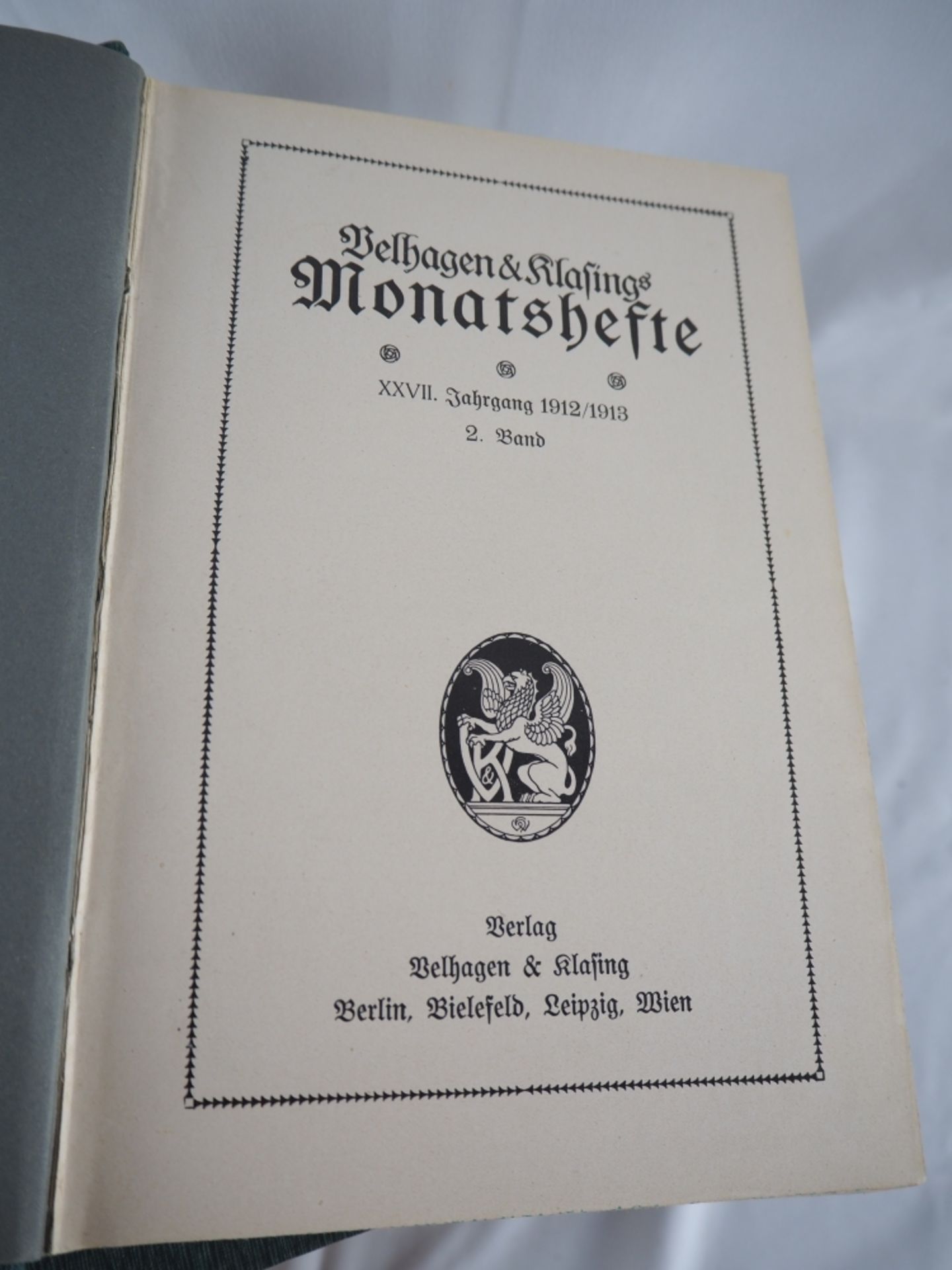 Belhagen + Klasings Monatshefte, 4 Bändegebundene Auflage, mehrere Jahrgänge von 1906-19 - Bild 2 aus 3