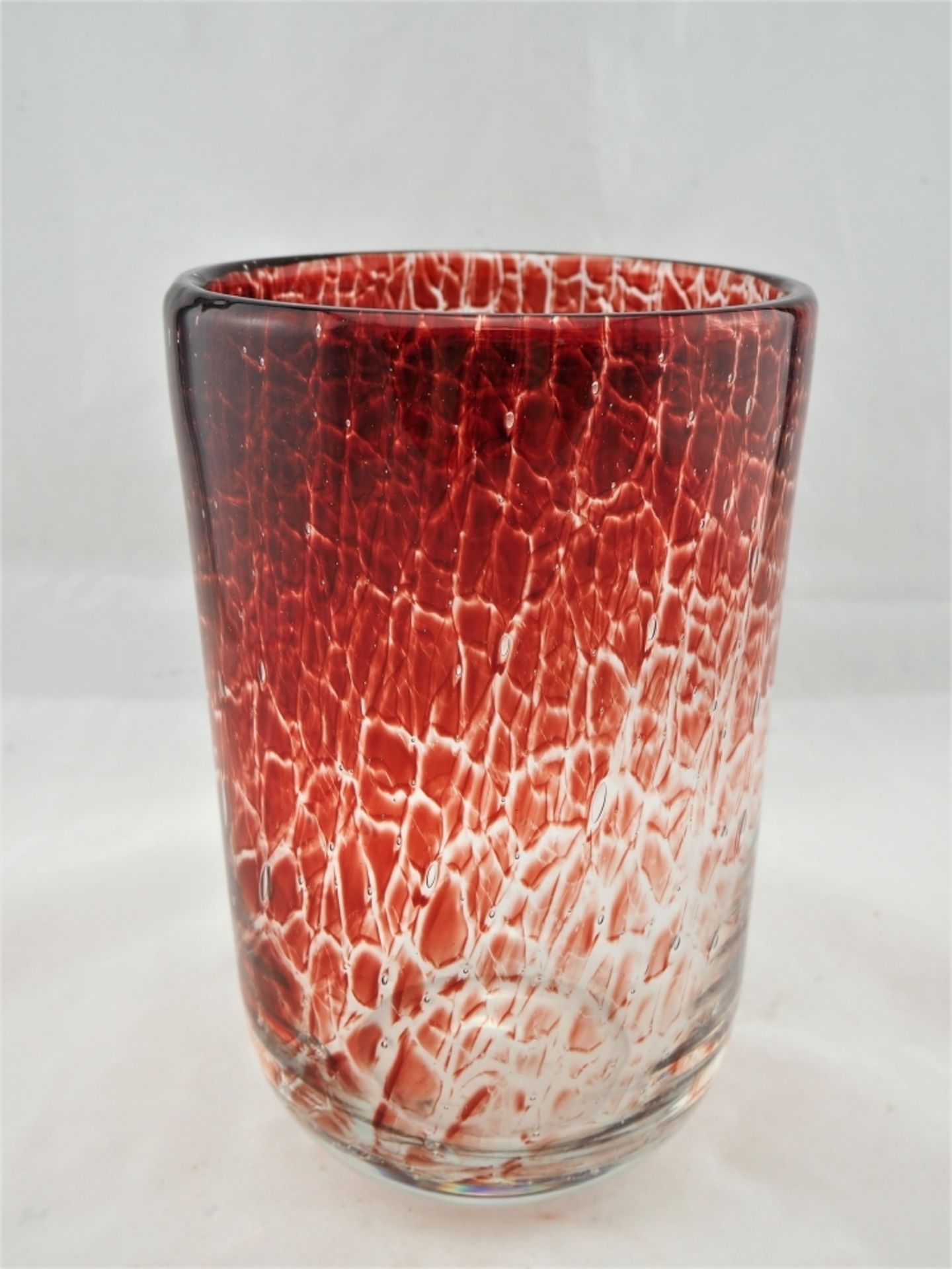 WMF Vase, 50er Jahrezylindrische Form, dickwandiges Klarglas mit Lufteinschlüssen, teilw