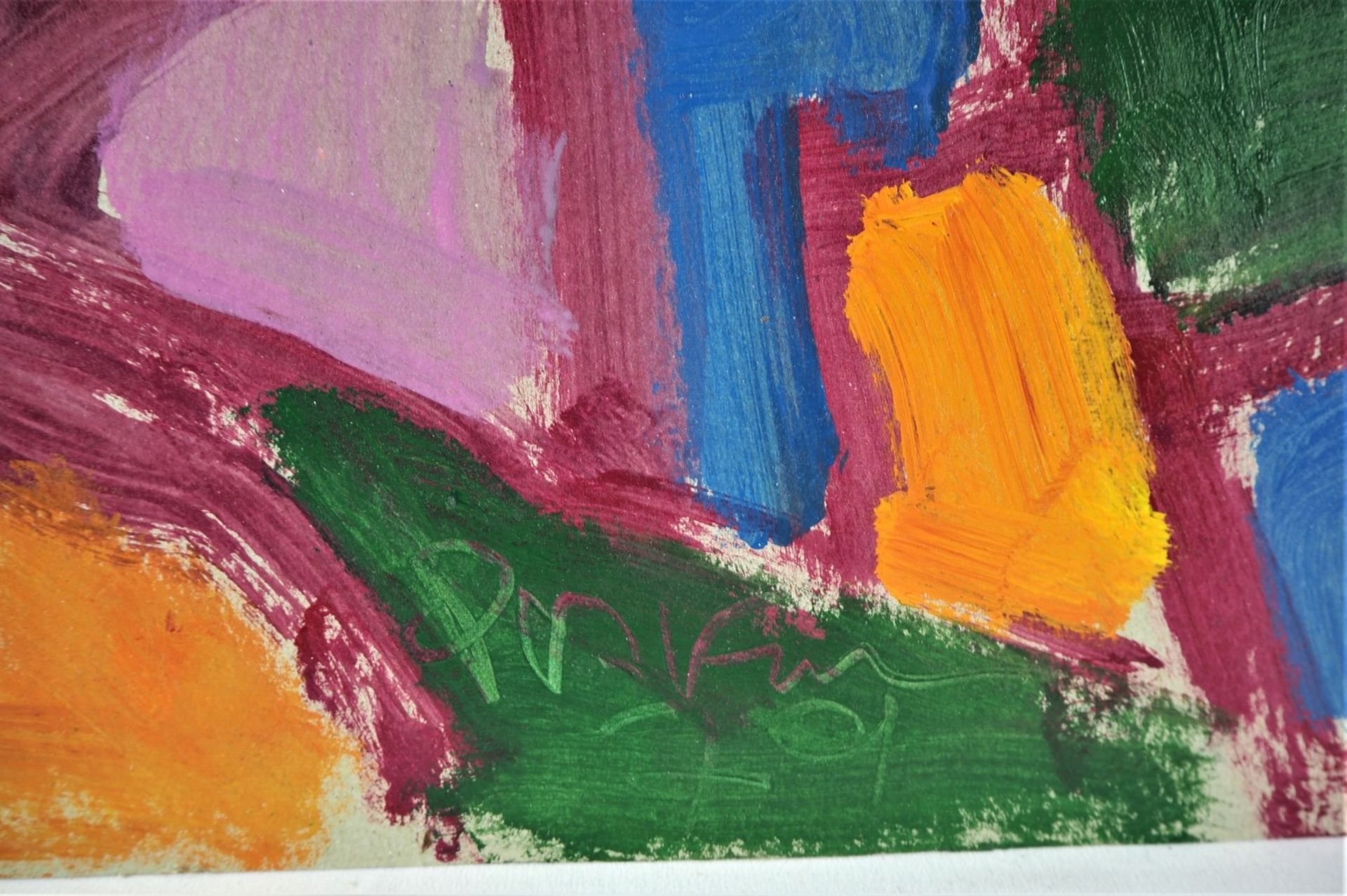 Miklos Nemeth (*1934, Budapest) - abstrakte Farbkomposition 1979Tempera auf Karton, Sign - Bild 2 aus 3