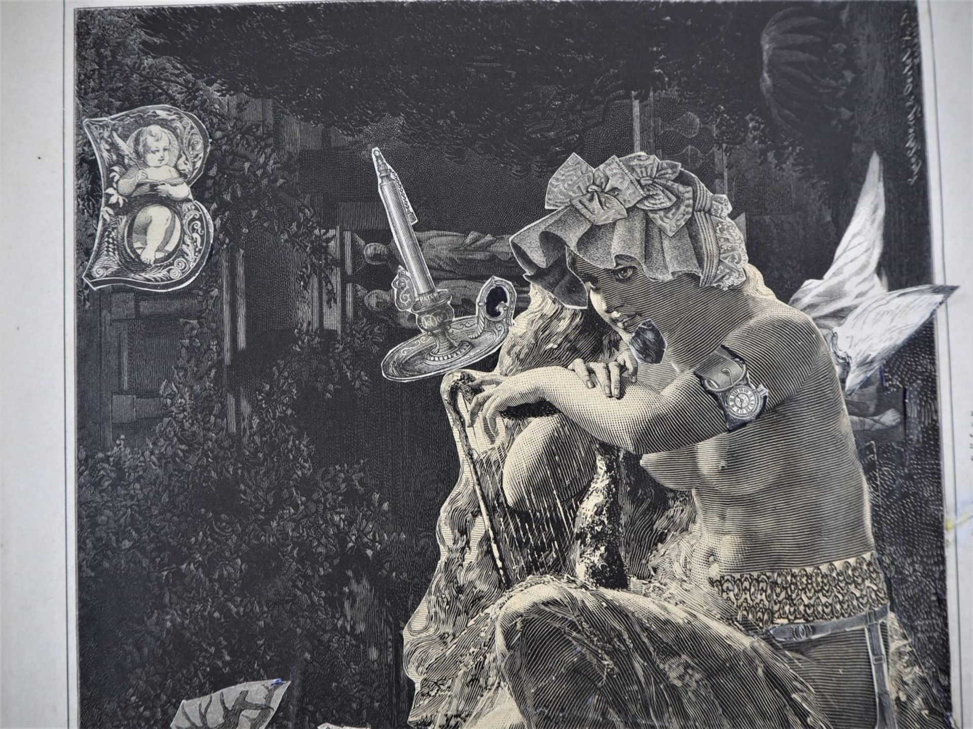Gerhard Winkler - 3 Stück surrealistische Werkeeinmal Collage "Die Dame mit vielen Wünsc - Bild 7 aus 9