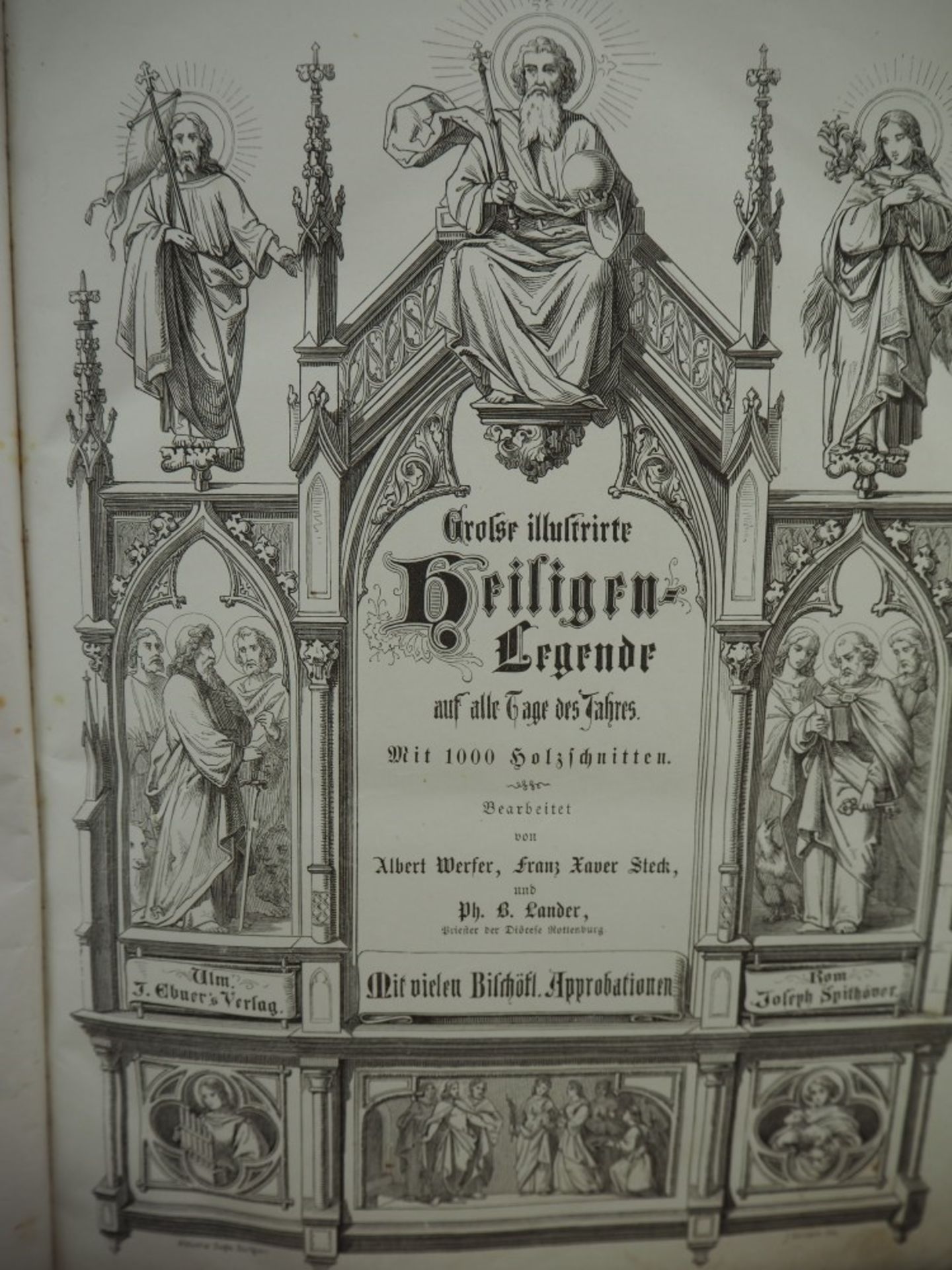 Zwei Bücher, Heiligen Legende "Ebner Verlag Ulm", um 1850, guter Zustand - neu eingebunden und - Bild 2 aus 4