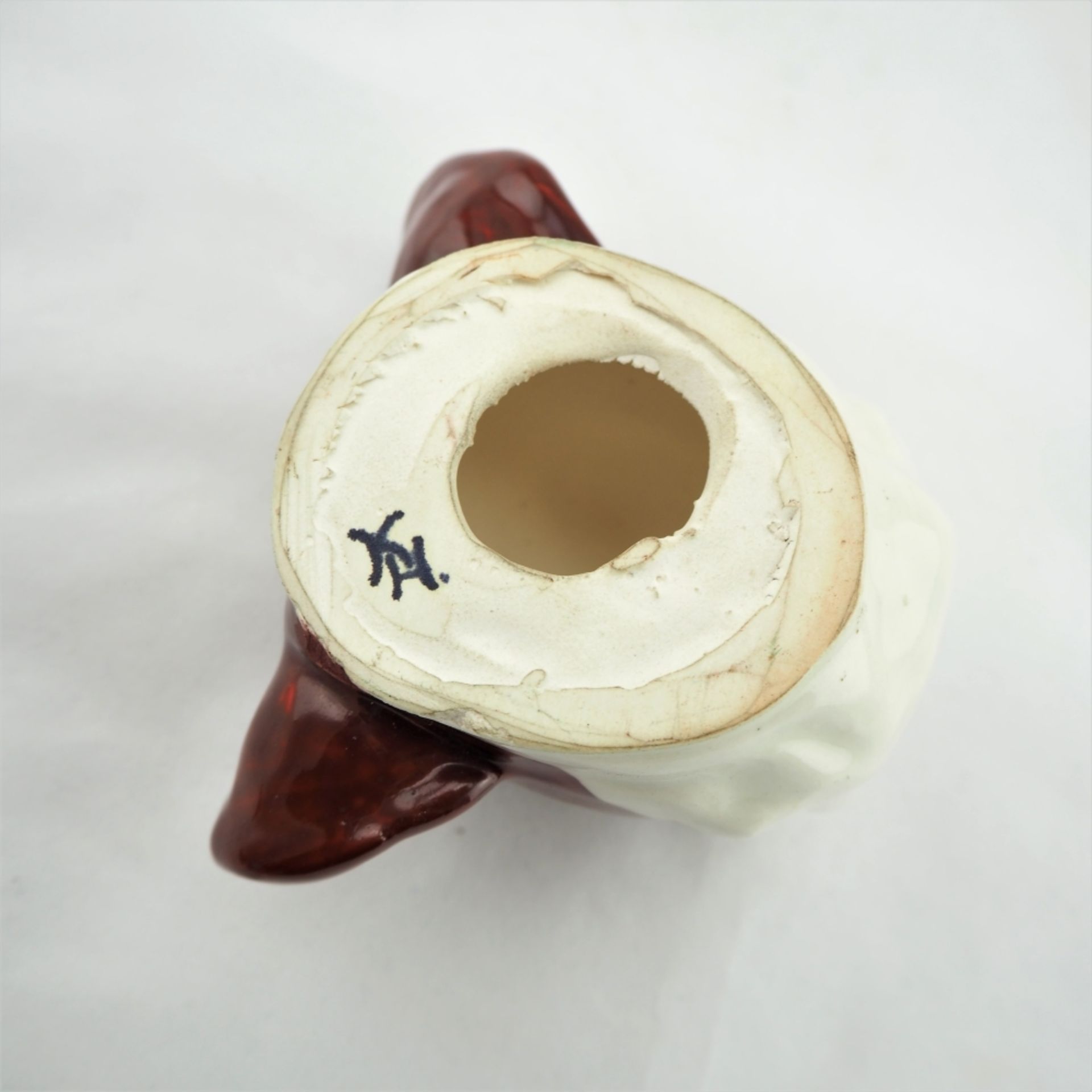 Bulldoggenkopf, wohl JapanUnterglasurbemalung in dunkelrot, rückseitig mit wohl japanisc - Image 3 of 3