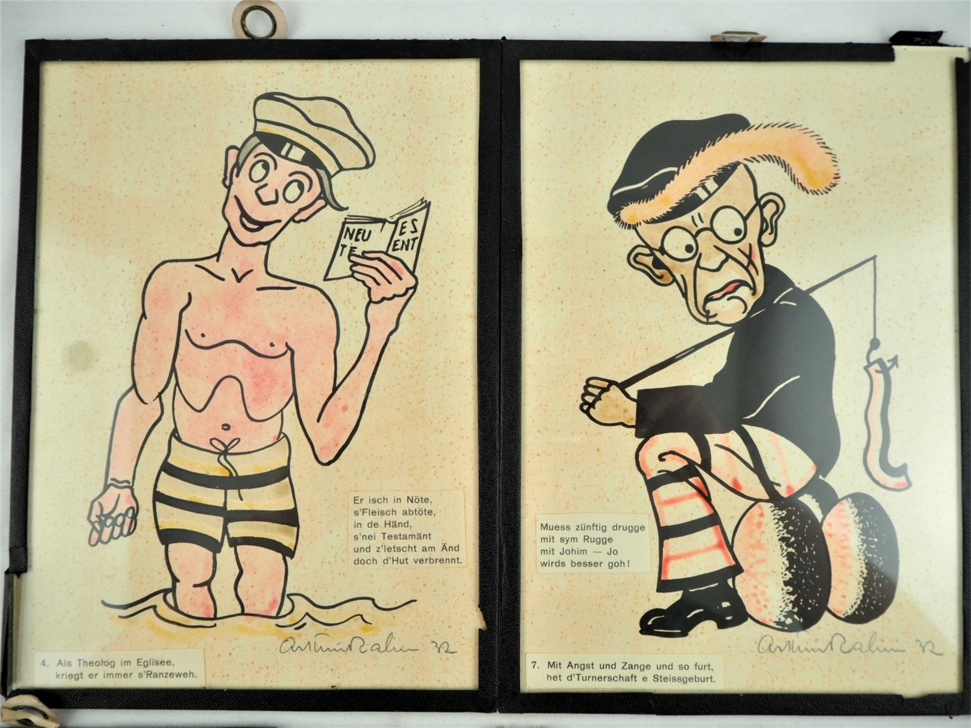 Arthur Rahm (1894-1966, Schweiz) - 5 Stück Karikaturzeichnungen 1932Tusche und Aquarell - Bild 4 aus 4