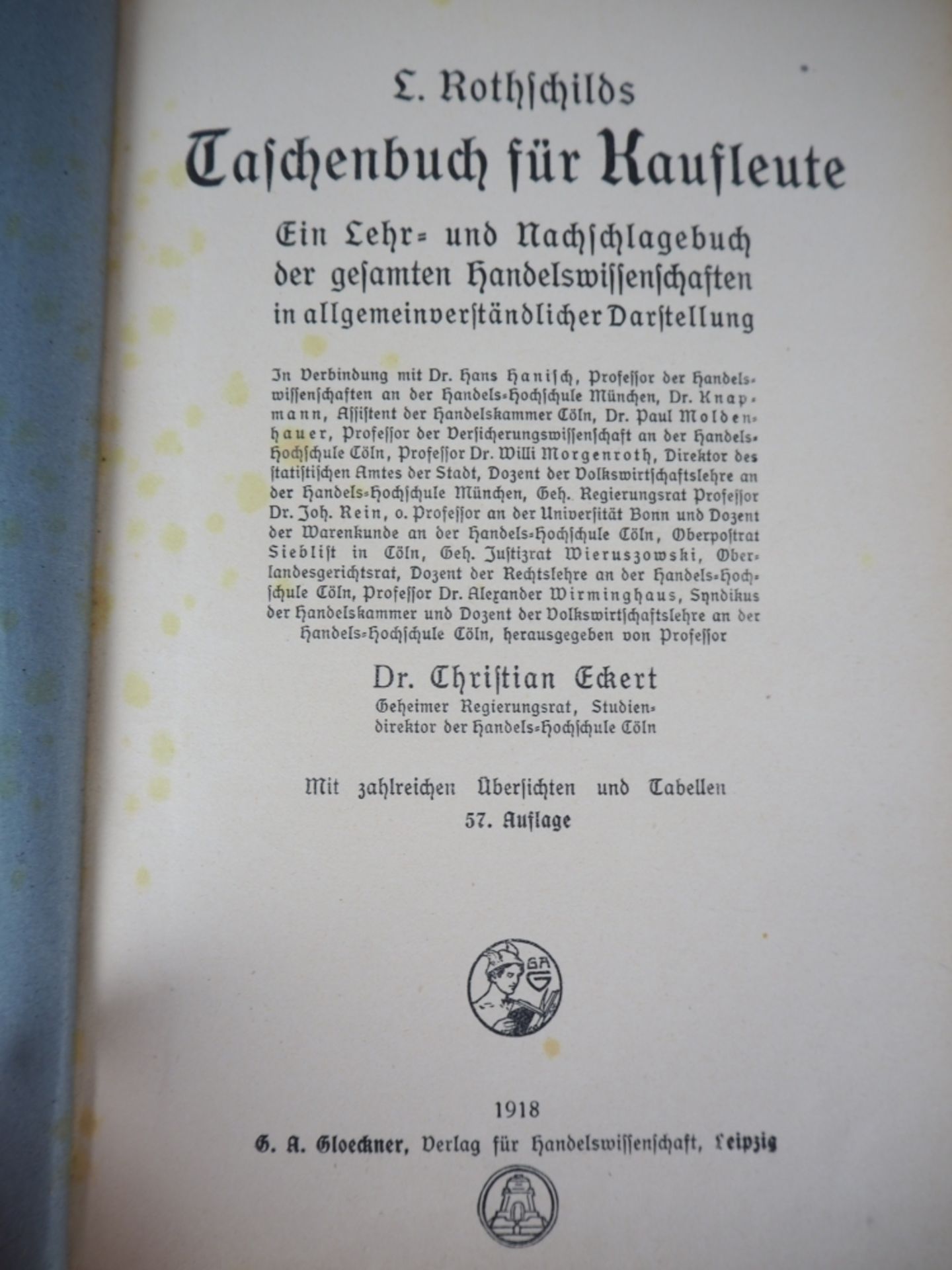 Rothschilds Taschenbuch für KaufleuteVerlag G.A. Gloeckner, Leipzig, 1918. Von Dr. Chris - Bild 3 aus 3