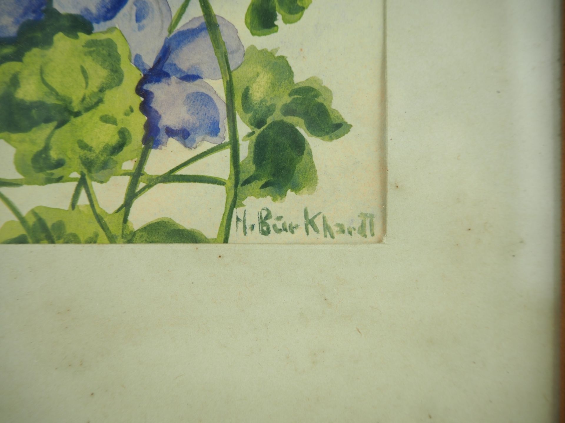 Heinrich Burkhardt (1904-1985) - Aquarell Blumenauf Papier, unten rechts signiert, unter - Bild 2 aus 2