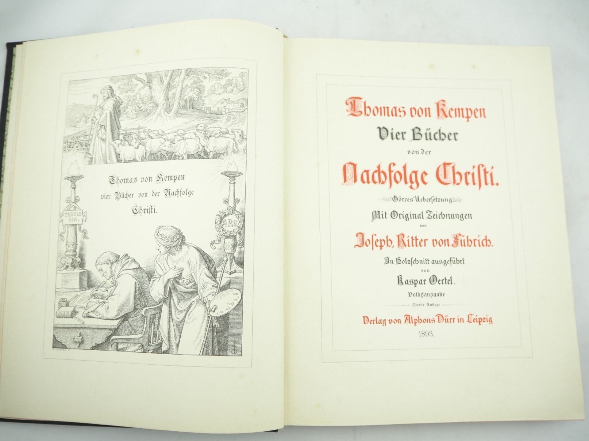 Buch: Thomas von Kempen - Vier Bücher von der Nachfolge Christi 1893Mit original Zeichnu - Bild 4 aus 5