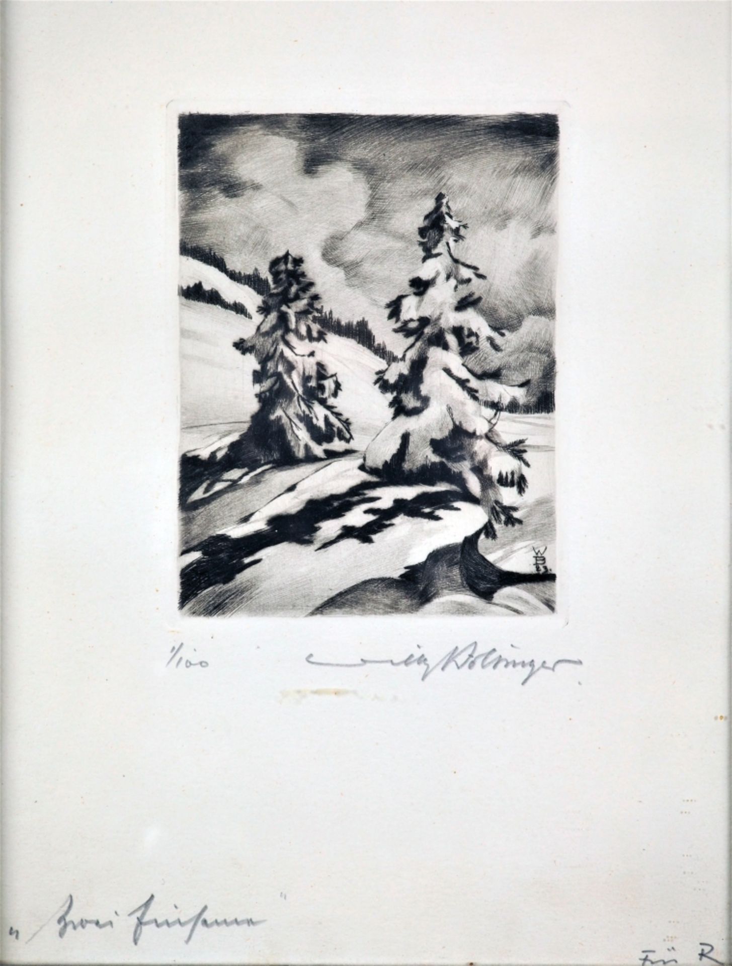 Willy Bolsinger (1892, Ebingen-?) - Konvolut Radierungen, 2 Stück - Image 3 of 3