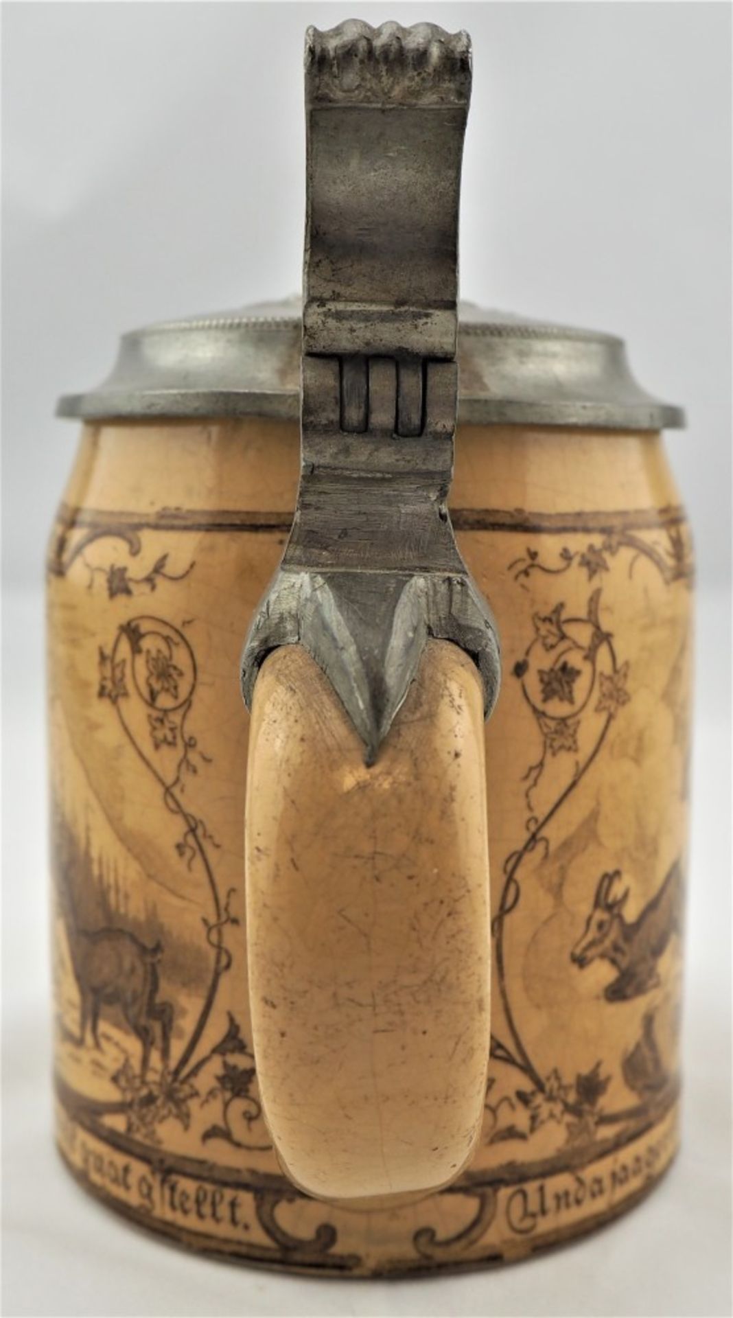 Bierkrug mit Zinndeckel, um 1880 - Bild 4 aus 6