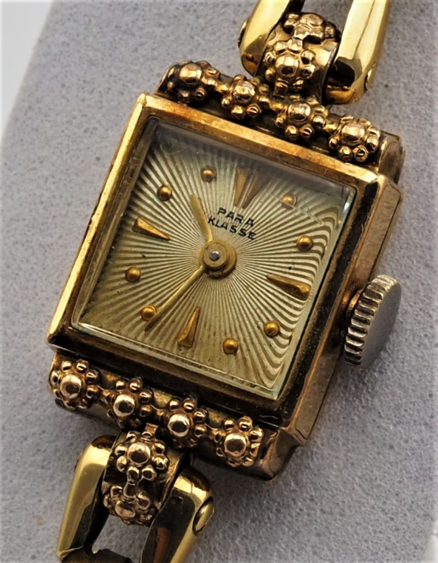 Goldene Damen Armbanduhr, 30er Jahre, mit Fixoflex Armband - Bild 3 aus 4