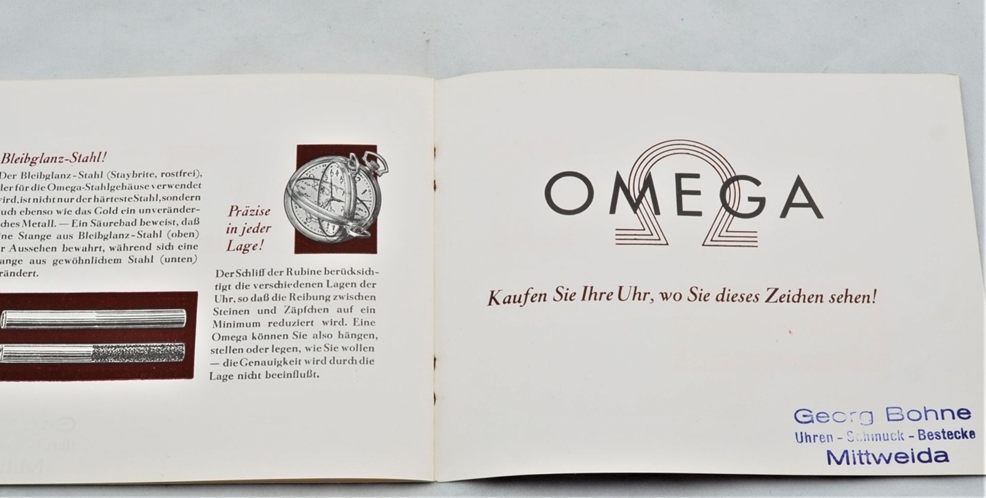 Omega Uhren Originalkatalog/Präsentations Büchlein, 20/30er Jahre - Bild 5 aus 5