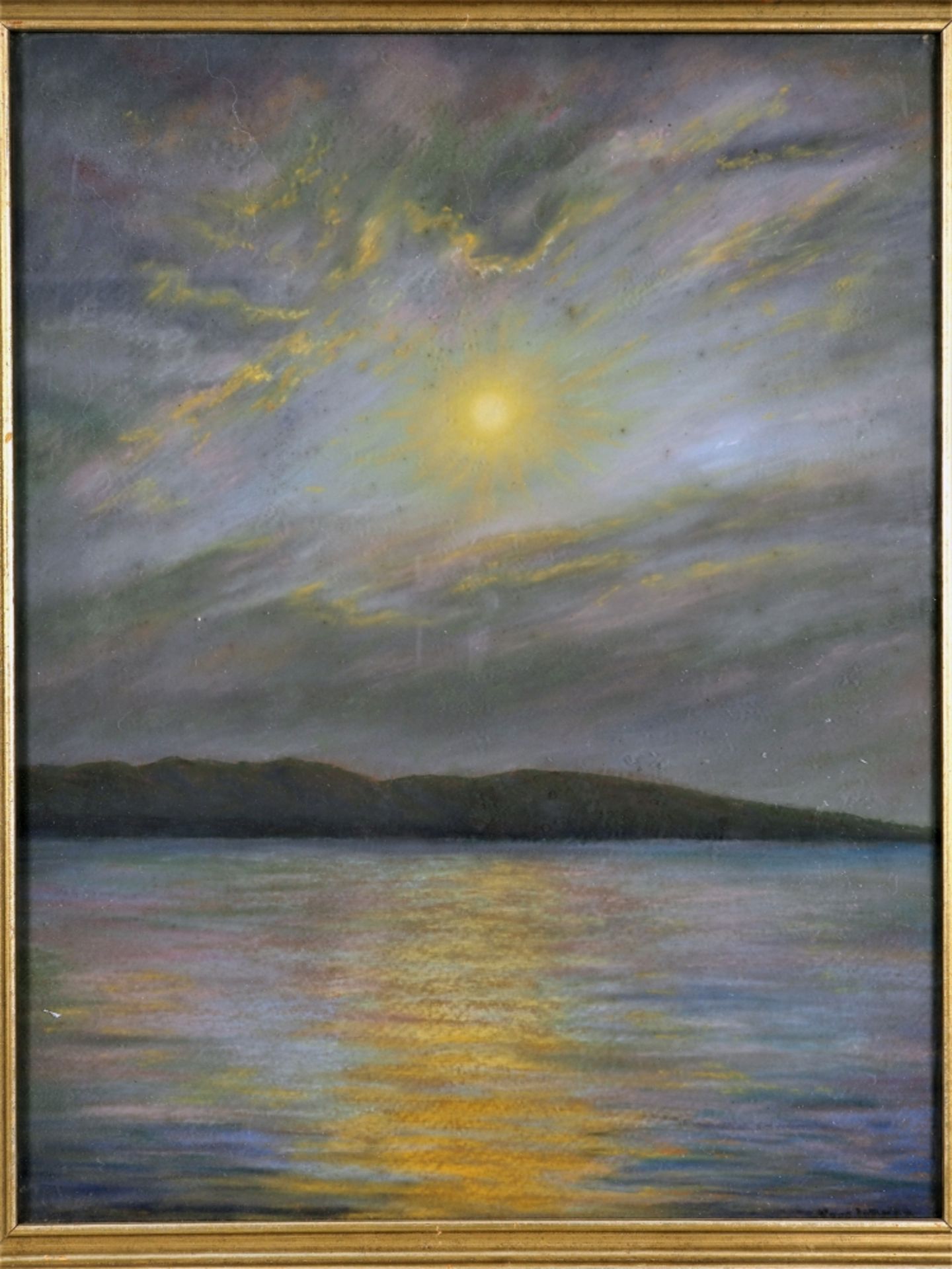 Pastell-Gemälde - Sonnenaufgang über dem Meer