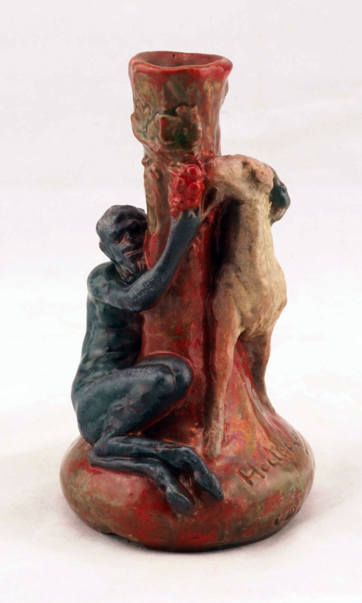 Hector Lemaire (1846 - 1933, Paris) - Vase mit Darstellung eines Fauns