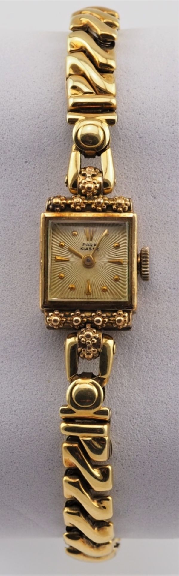 Goldene Damen Armbanduhr, 30er Jahre, mit Fixoflex Armband - Bild 2 aus 4