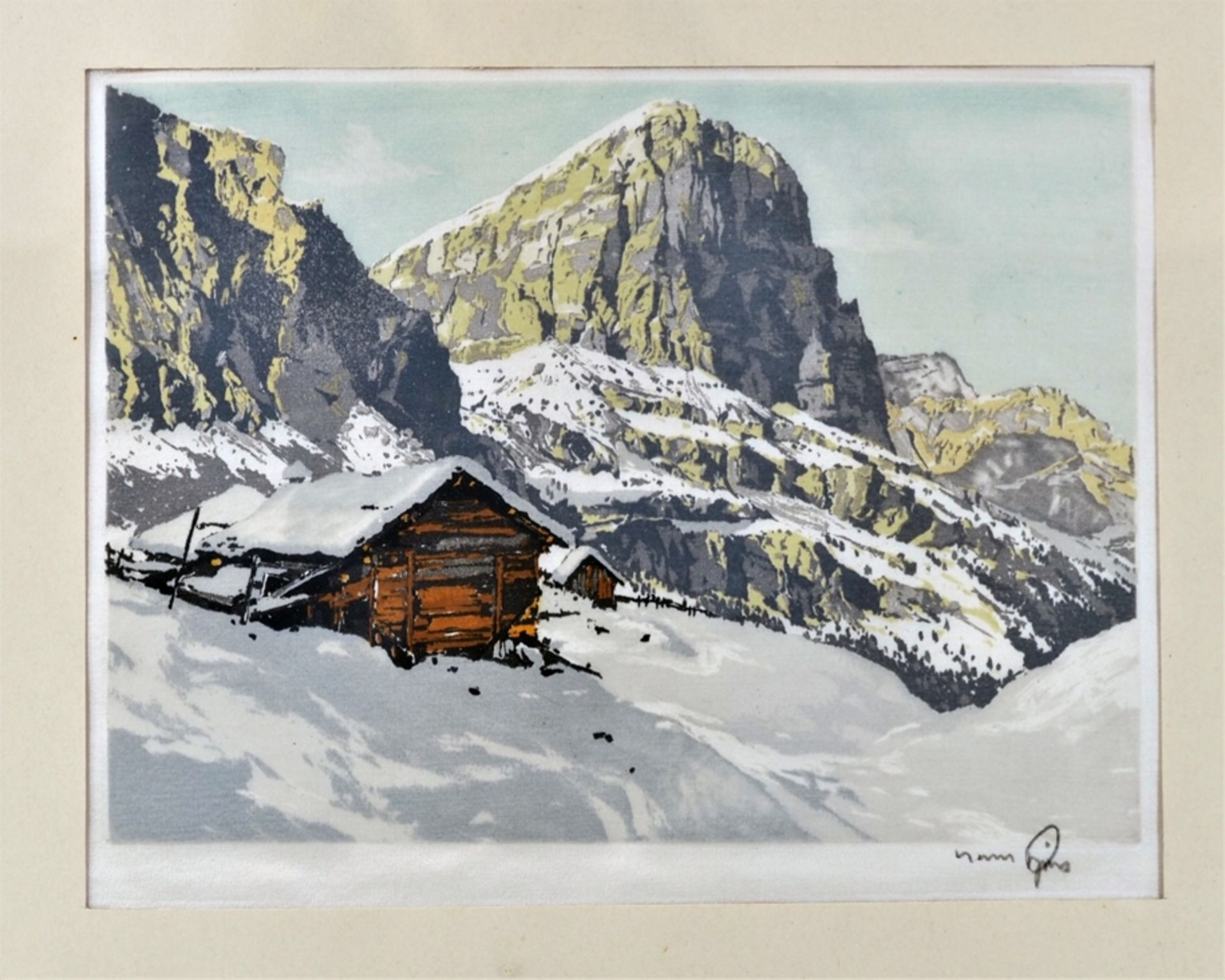 Seidendruck Berghütte, Hans Figura - Bild 2 aus 2