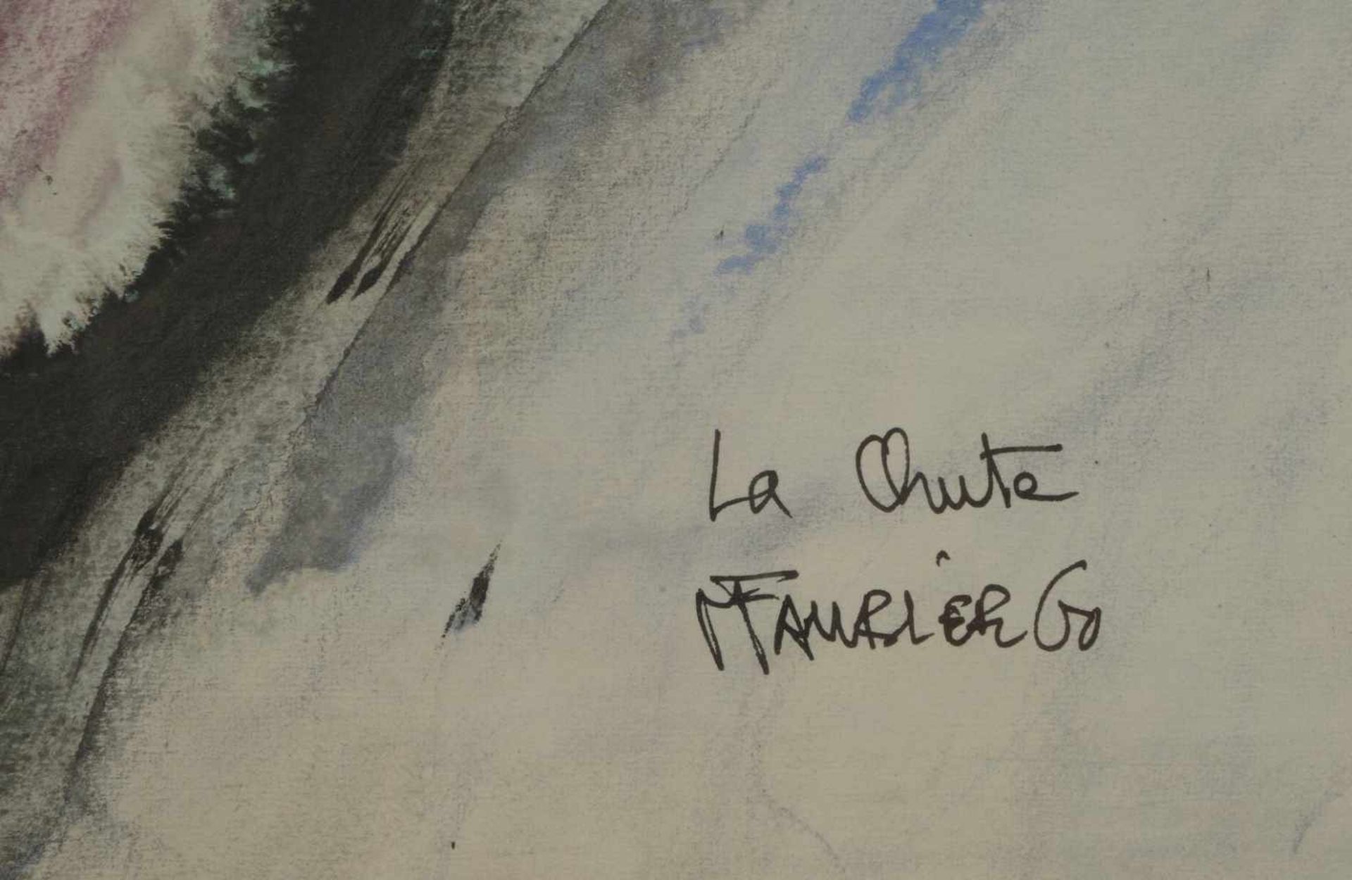 Faublée, Michel (*1939), 'La chute', Aquarell, signiert und datiert (19)'60' sowie betitelt, - Image 2 of 2