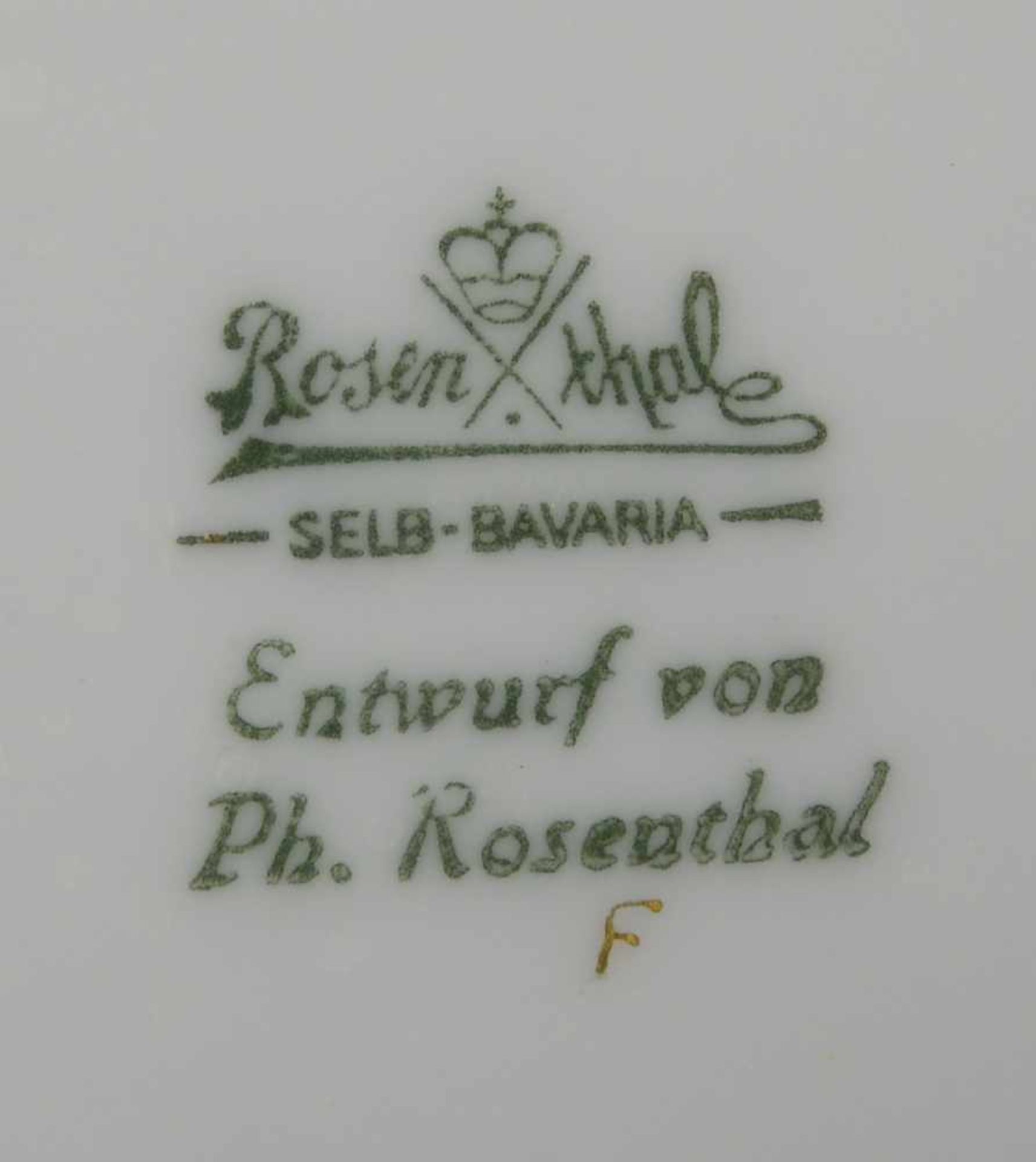 Rosenthal, Porzellankelch, Entwurf: Philipp Rosenthal, mit Malerzeichen 'F'; Höhe 20 cm, Durchmesser - Bild 2 aus 2