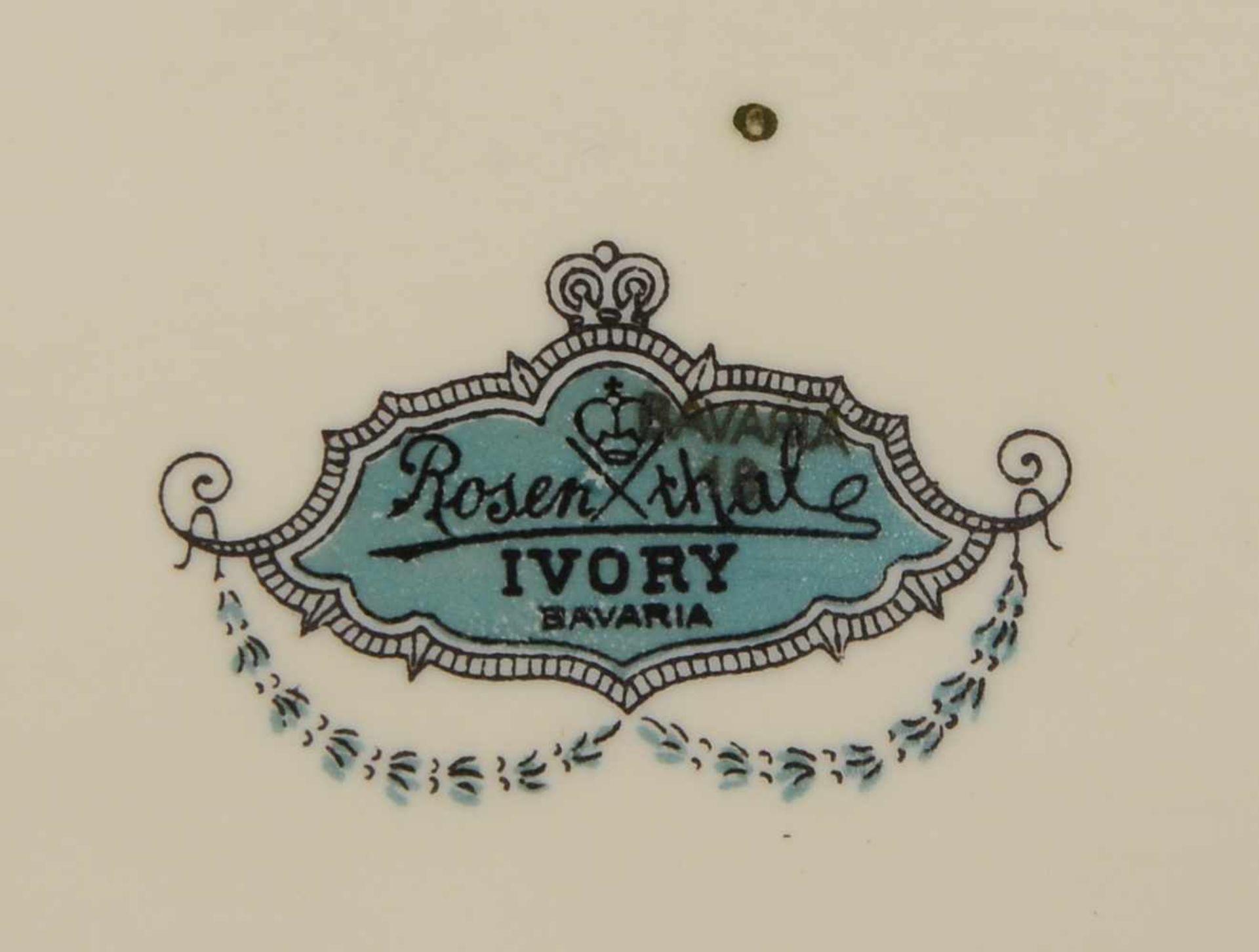 Rosenthal, Porzellanschale, ovale Form, polychromes Dekor auf elfenbeinfarbenem Grund (' - Bild 3 aus 3