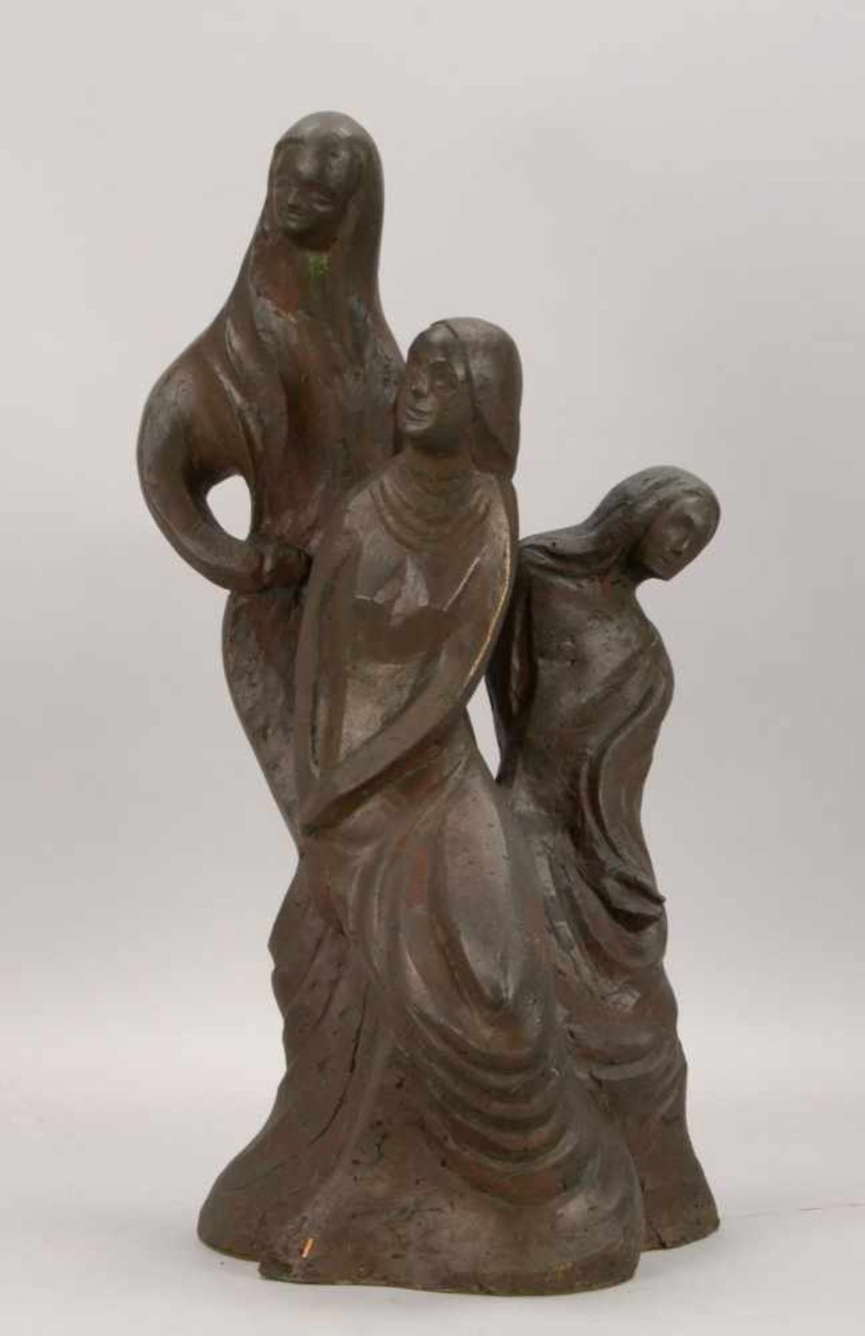 Bronzeskulptur, 'Frauengruppe', signiert 'Gäbler'; Höhe 52 cm