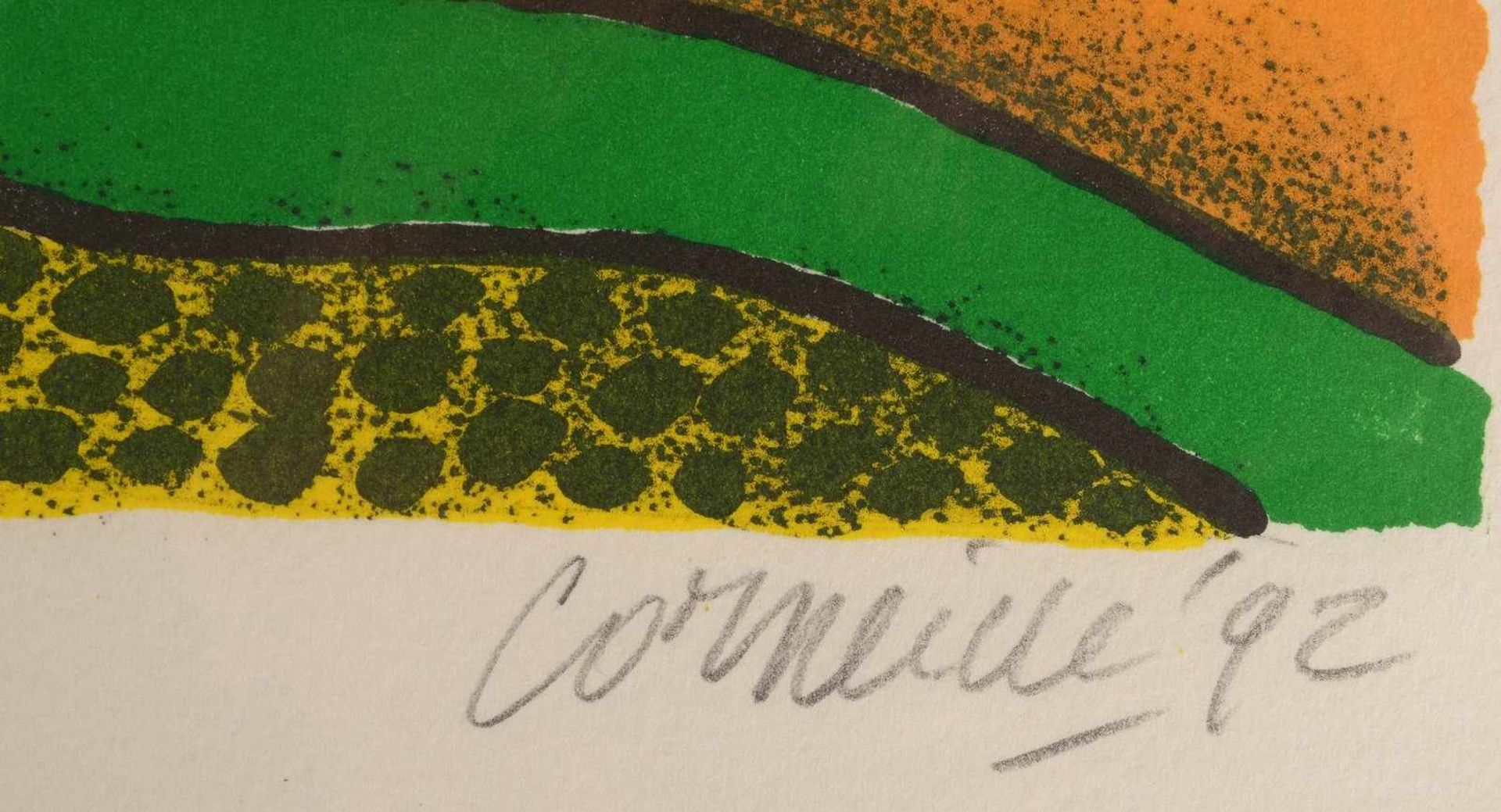 Corneille (aka Cornelis Willem Beverloo, 1922 - 2010), 'Farbkomposition mit Taube', Farblithografie, - Bild 2 aus 2