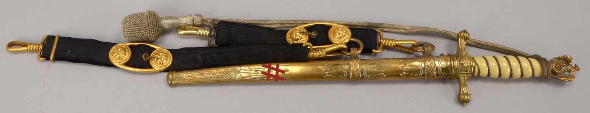 Marinedolch ('III. Reich'), original Eickhorn, Solinger Klinge mit Ätzdekor, heller Griff mit - Bild 6 aus 6