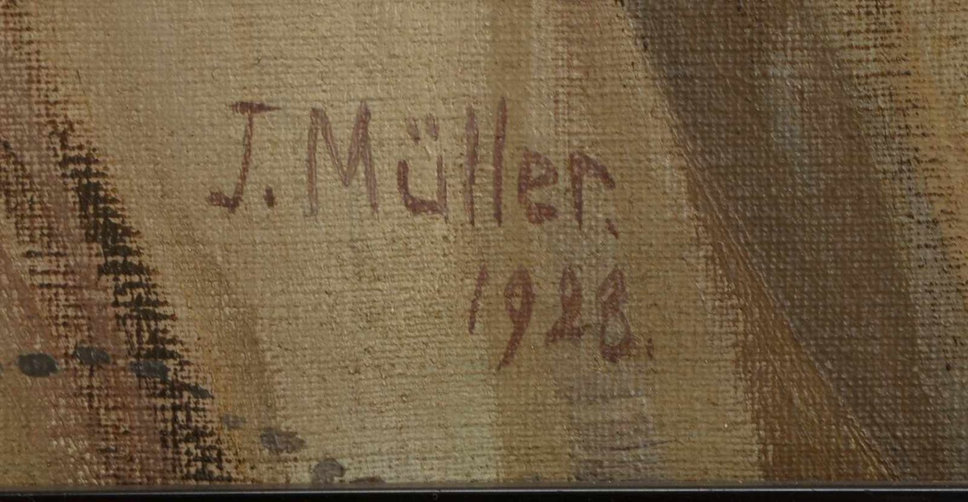 Müller, J. 'Stillleben mit Fasan', Öl/Lw, unten rechts signiert und datiert (19)'28', im - Bild 2 aus 3