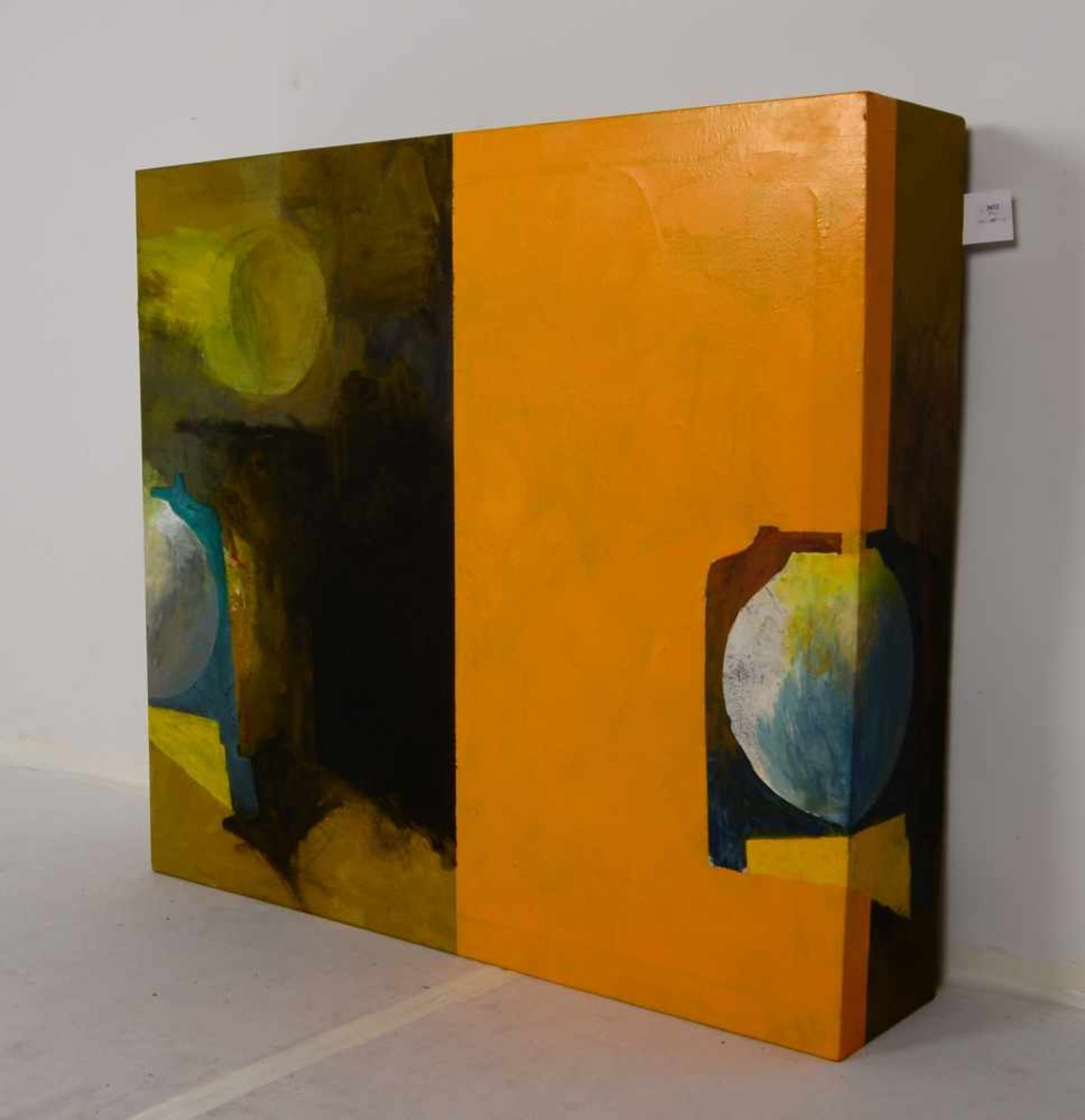 Dettmann, Udo (*1950 Kolberg), 'Big Bang', Künstler-Objekt (1993), Öl/Lw auf Papier, seitlich - Bild 2 aus 4