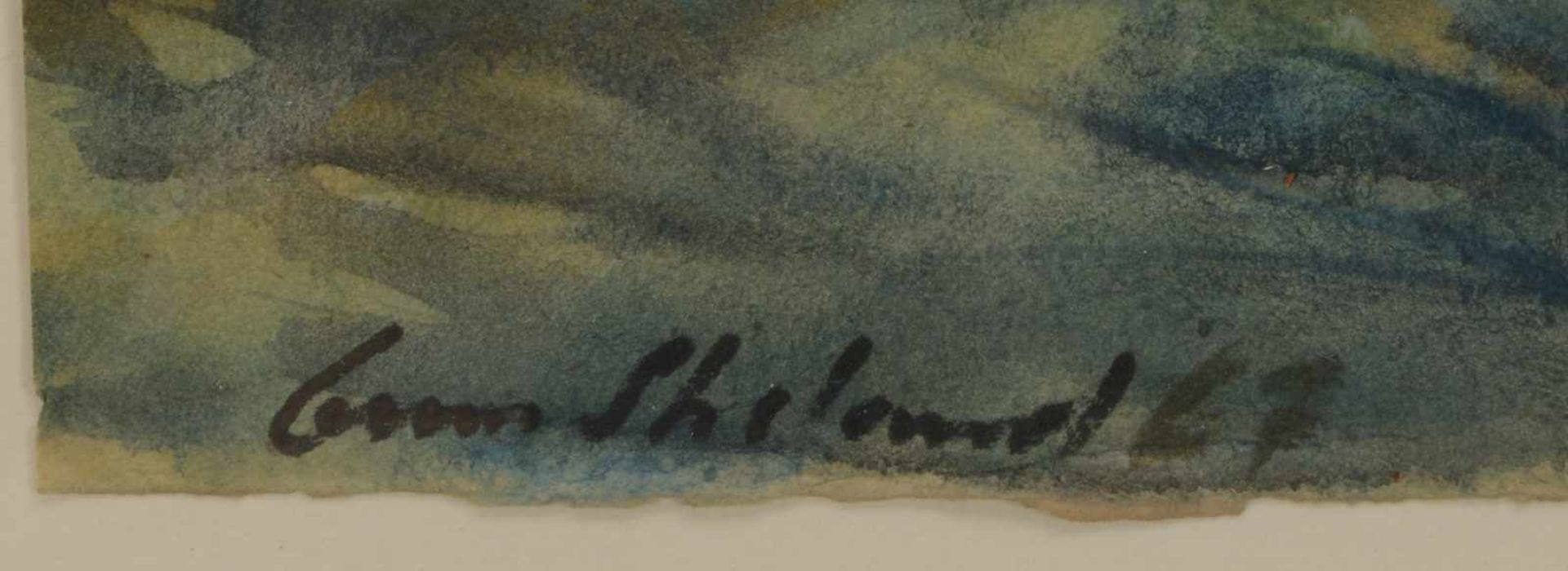 Streland, Gun, 'Landschaft', Aquarell auf Papier, unten links signiert und datiert, unter - Bild 2 aus 2