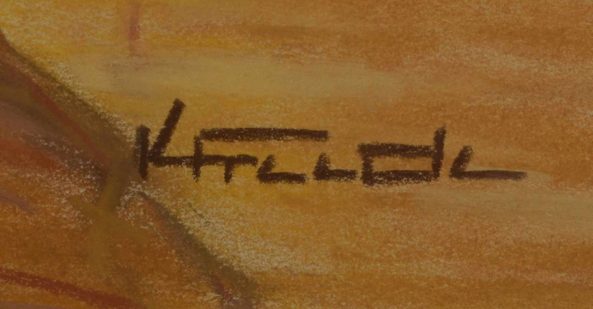 Freede, Karl (1908 - 1998), 2 Pastellkreiden, 'Torfkahn', und 'Feldarbeiter', jeweils signiert, - Bild 2 aus 2