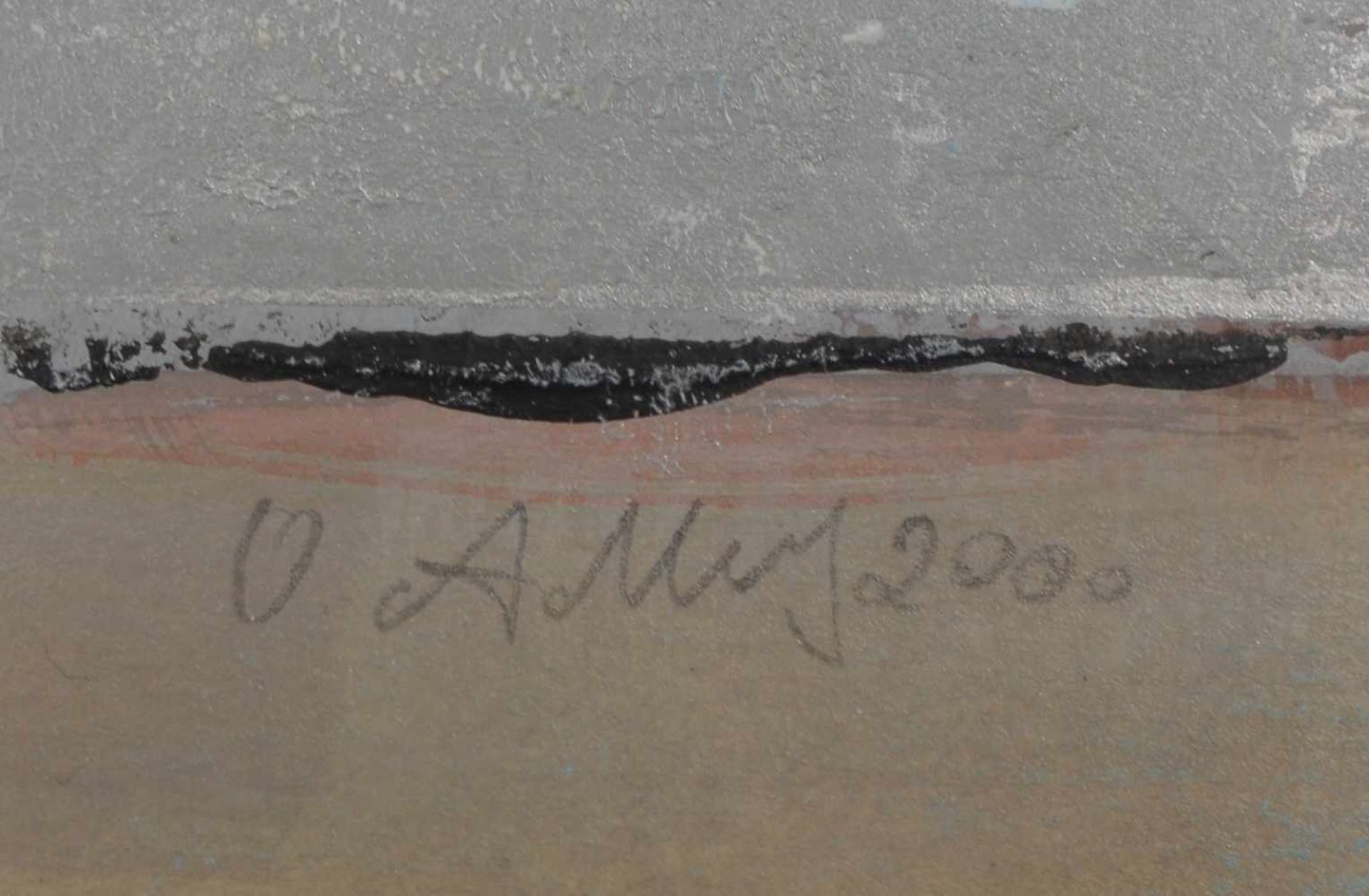 Achterholt, Udo, Mischtechnik (Titel unbekannt), Acryl/Aquarell auf festem Papier, handsigniert - Image 2 of 2