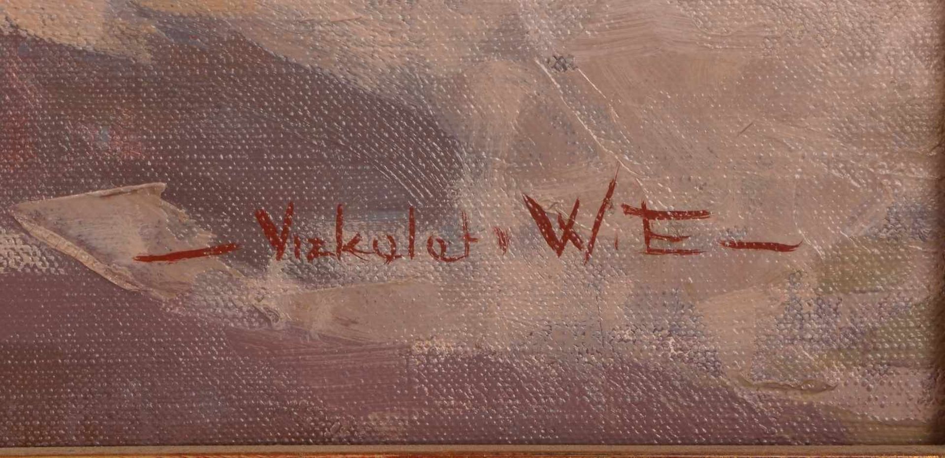Vizkelety, W. Emery, 'Marktszene', Öl/Lw, unten rechts signiert; Bildmaße 60 x 50 cm, Rahmenmaße - Bild 2 aus 3