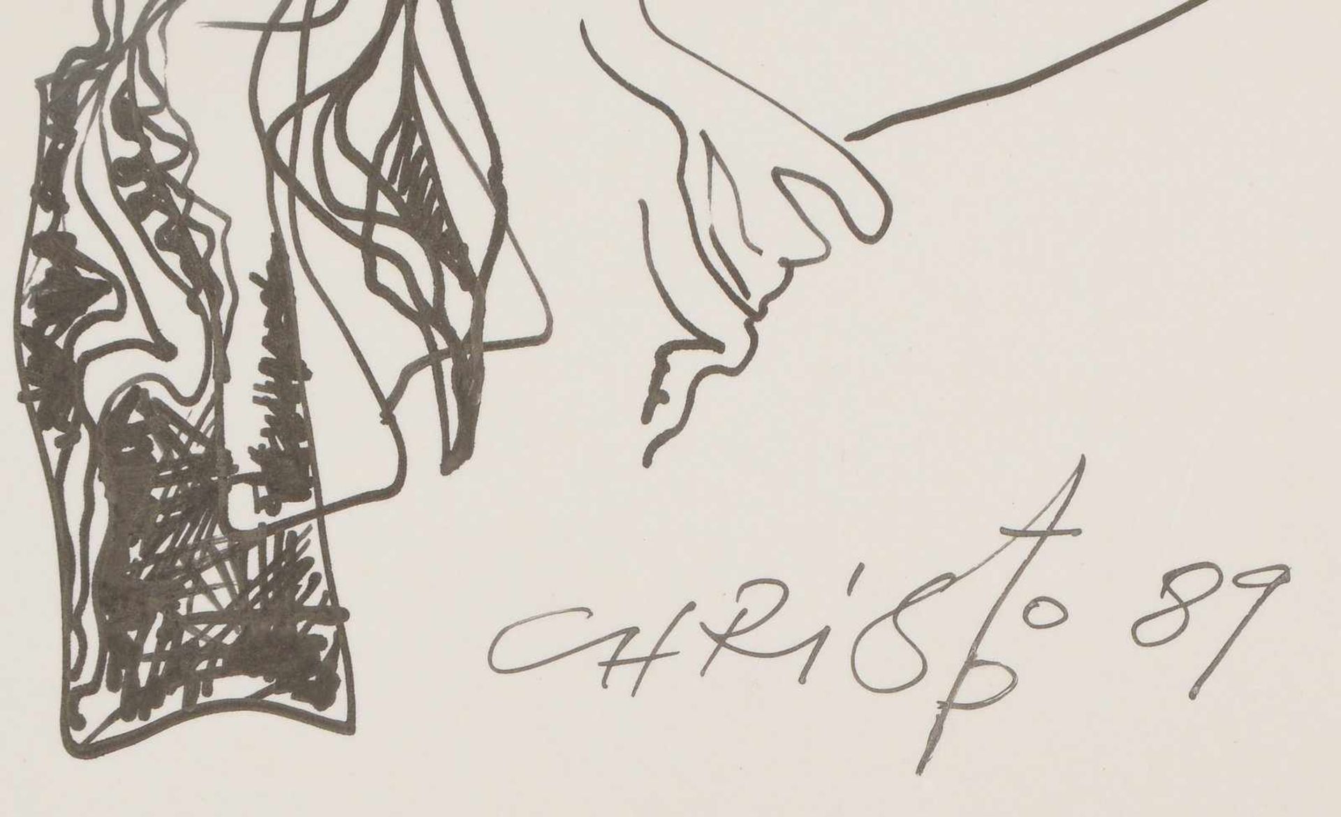 Christo/Hristo, Panev (*1942 Krepost/Bulgarien), 'Abschied', Federzeichnung, unten rechts signiert - Bild 2 aus 2