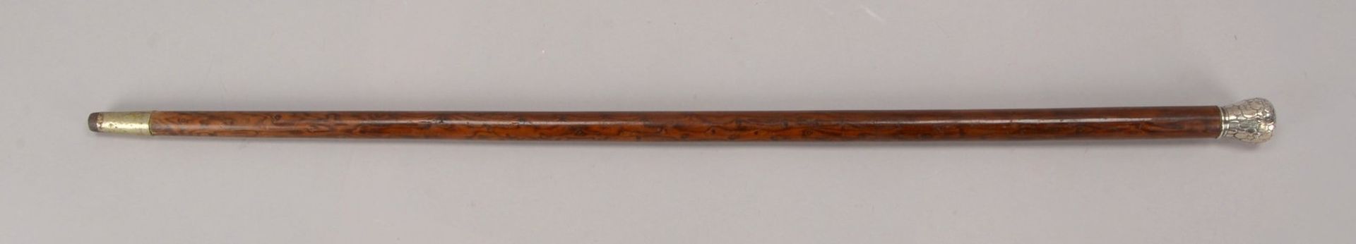 Gehstock, Knauf 800 Silber; Länge 86,2 cm