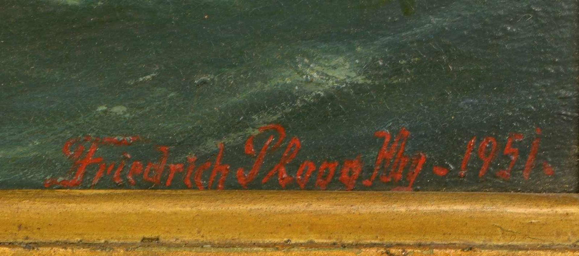 Ploog, Friedrich, 'Dreimaster auf hoher See', Öl auf Hartfaser/gerahmt, unten rechts signiert, - Bild 2 aus 2