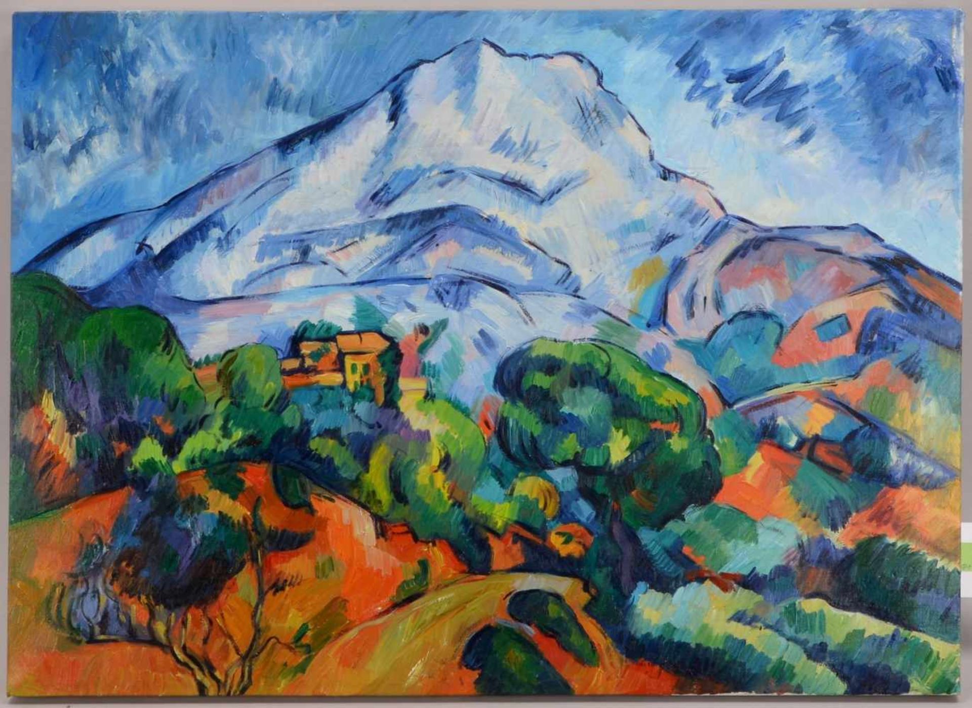 Gemälde (nach Paul Cézanne), 'Straße an der Montagne Sainte Victoire', Öl/Lw, Maße 50 x 70 cm """"