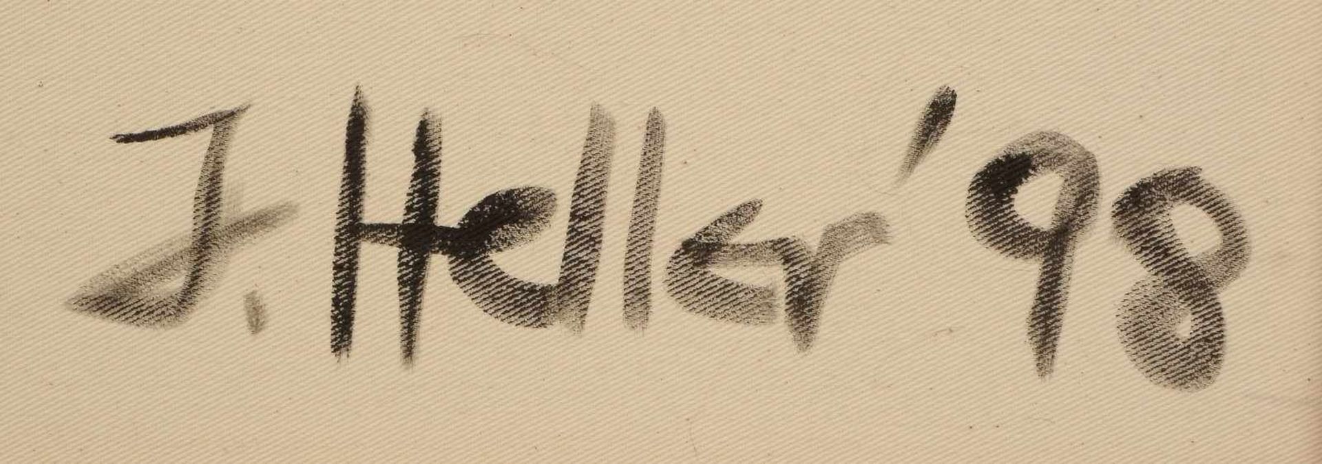 Heller, Jens, 'Silentium', Öl/Lw, verso signiert und datiert (19)'98'; Maße 91 x 90 cm"""" - Bild 3 aus 3