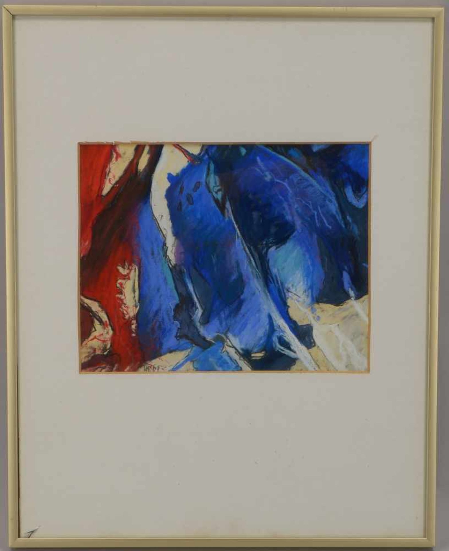 Rethmeier, Henning (*1953), 'Farbkomposition', Mischtechnik auf Papier, unten rechts monogrammiert