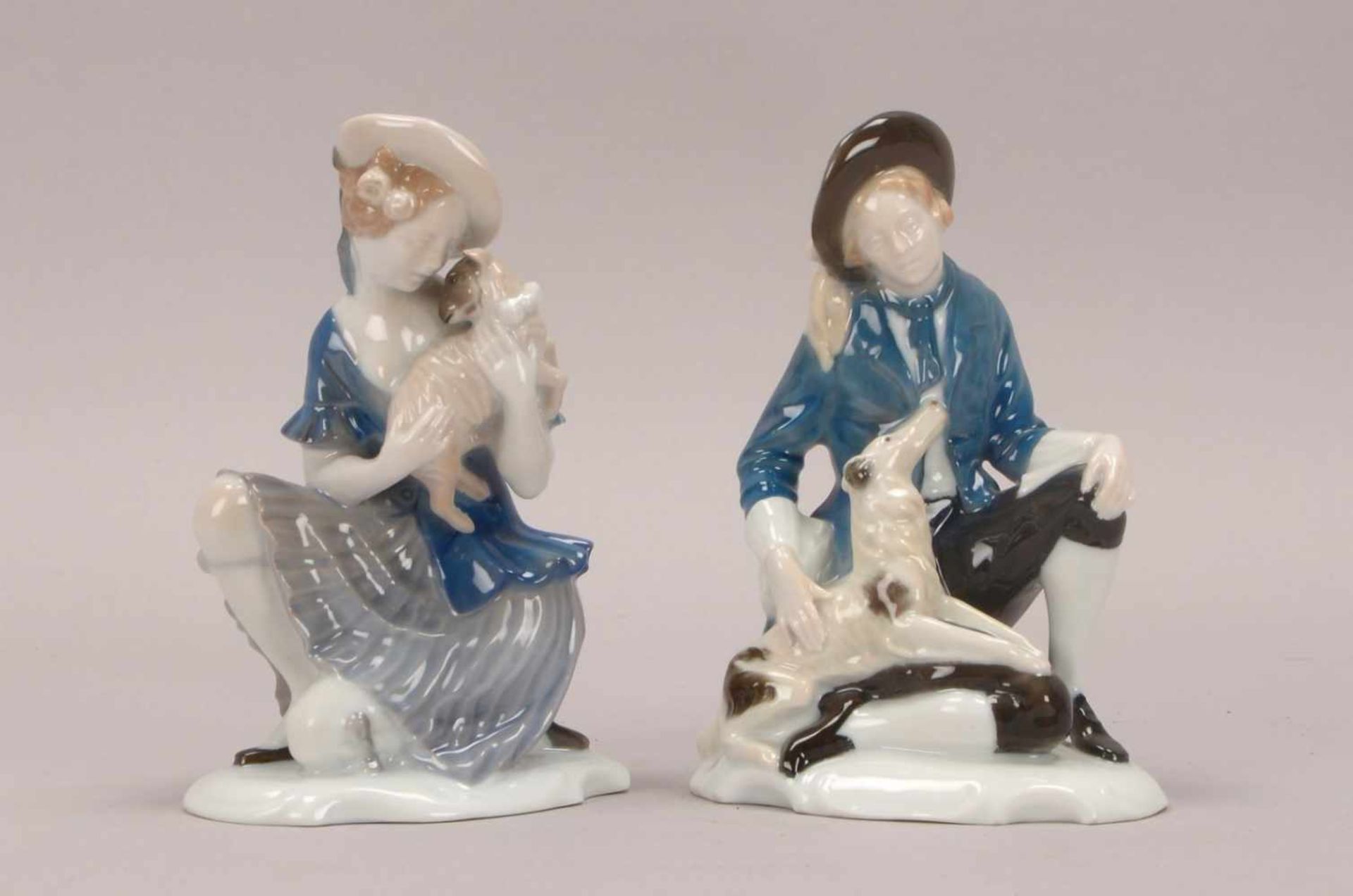 Rosenthal/Kunstabteilung Selb, Paar Porzellanfiguren, 'Schäfer und Schäferin', Figuren auf dem