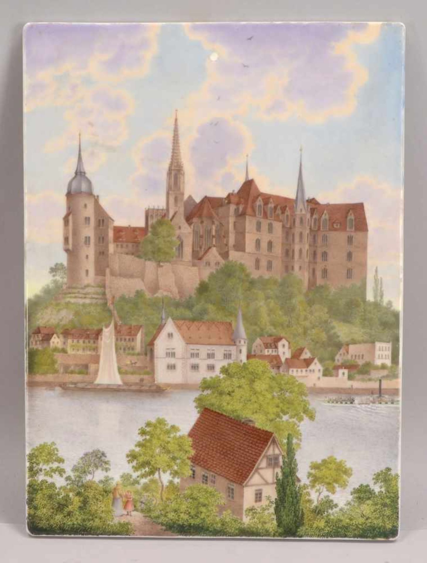 KPM (Zeptermarke), alte Porzellan-Bildplatte, mit allerfeinster Porzellanbild-Malerei, Motiv '