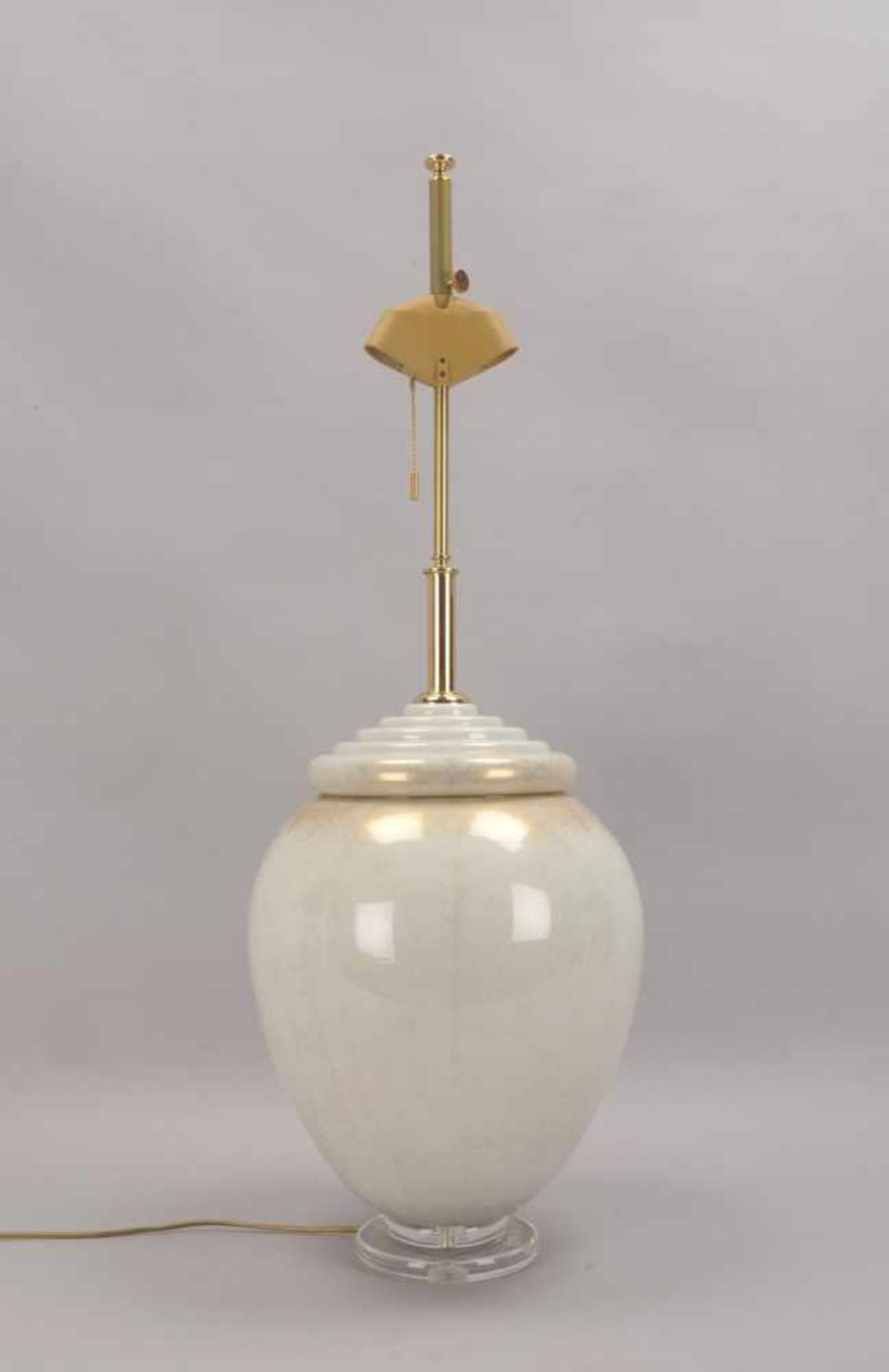 Mangani/Florenz, Tischlampe, 2-flammig, Porzellan und Plexiglas/mit Goldflitter, Lampe mit