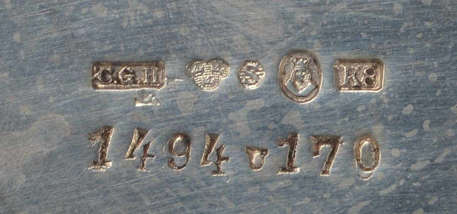Schale (Schweden), 830 Silber, mehrfach punziert; Höhe 7 cm, Durchmesser Ø 16,5 cm, Gewicht 167 g - Bild 3 aus 3