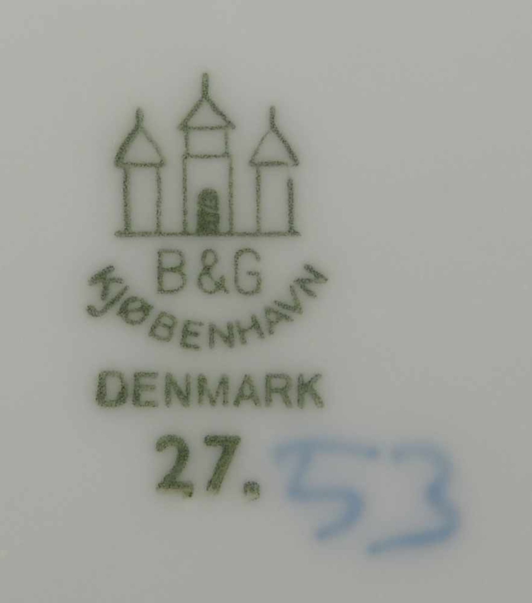 Bing & Grøndahl/Copenhagen, Kaffeeservice, handbemaltes Porzellan, mit kobaltblauer Unterglasur, - Bild 2 aus 2