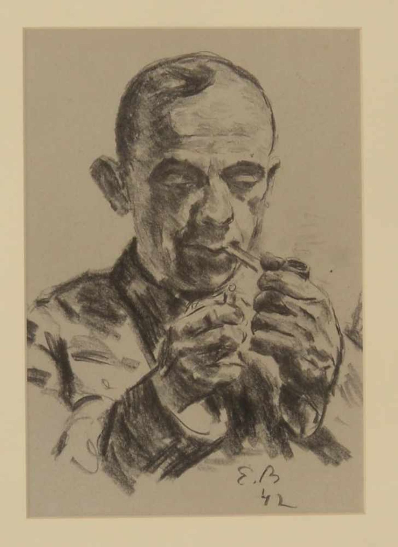 Brose, Emil (1901 Nordenham - 1962 Oldenburg), kleine Sammlung verschiedener Zeichnungen, - Bild 3 aus 4