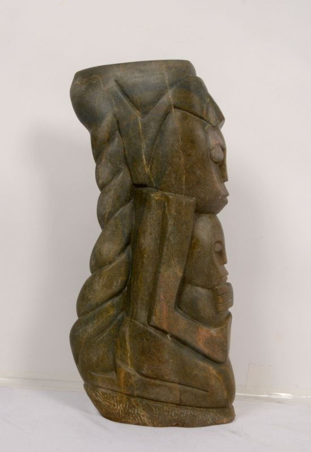 Masaya, Moses (1947 - 1995, Simbabwe), Steinskulptur, 'Sorgenvolle Mutter' - Originaltitel, grüner - Bild 3 aus 4