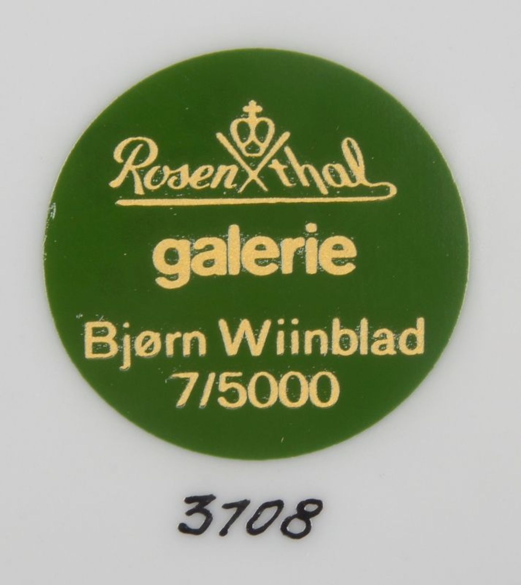 Rosenthal, 2x Porzellan-Künstlerteller: 1x 'Nr. 9', Entwurf: Hildegard Knef, Durchmesser Ø 26 cm; - Bild 4 aus 4